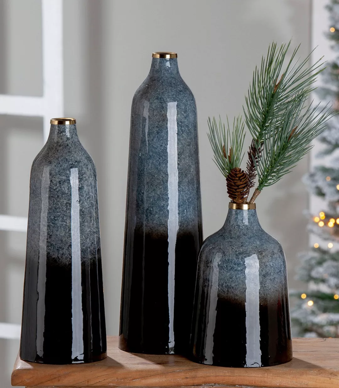 GILDE Dekovase »Laver, Höhe 25 cm«, (1 St.), dekorative Vase aus Metall, De günstig online kaufen