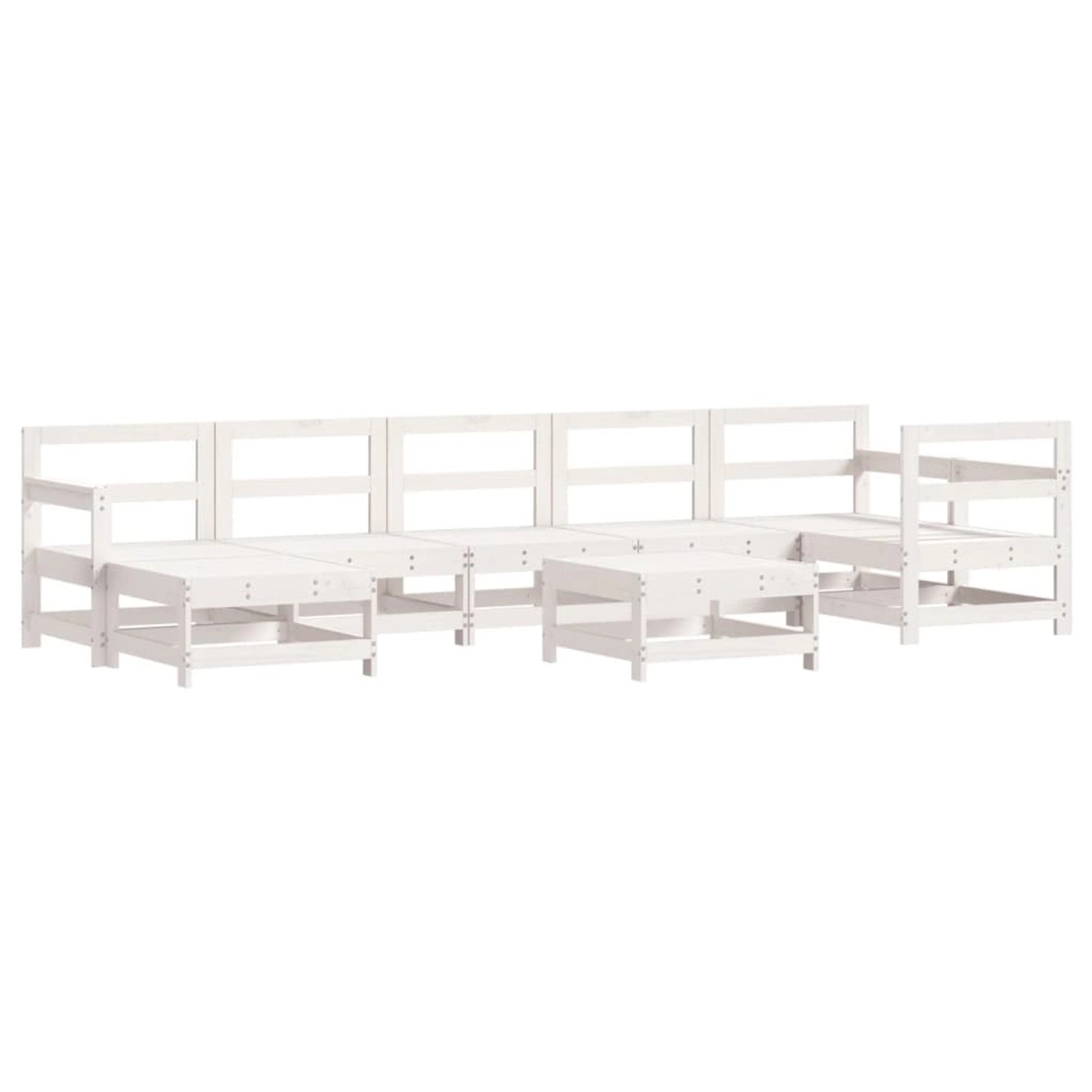 vidaXL 8-Tlg Garten-Lounge-Set Weiß Massivholz Kiefer 3186292 günstig online kaufen