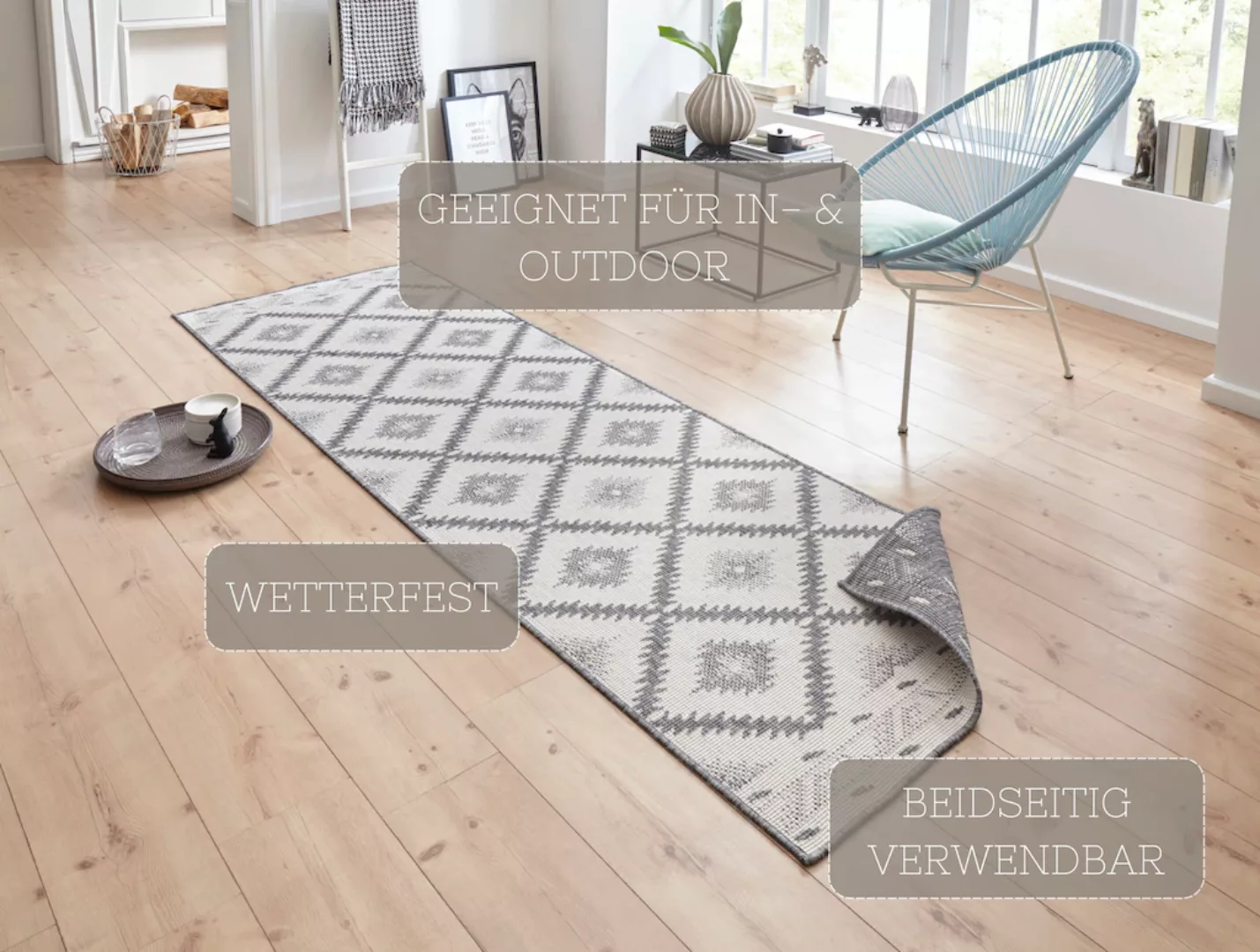 NORTHRUGS Teppich »Malibu Wendeteppich«, rechteckig, 5 mm Höhe, In-& Outdoo günstig online kaufen