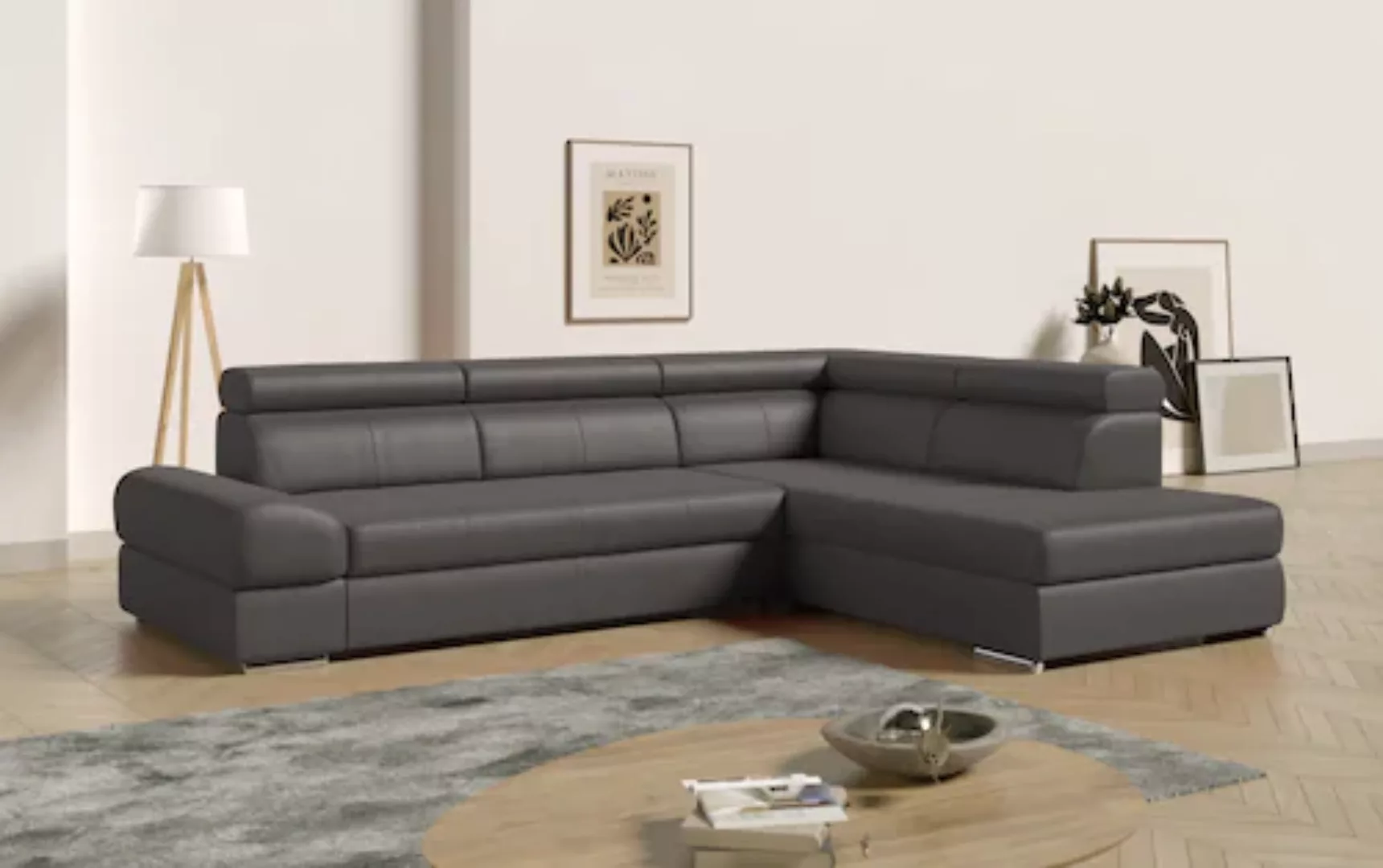 sit&more Ecksofa Broadway L-Form, mit verstellbaren Kopfteilen, wahlweise m günstig online kaufen