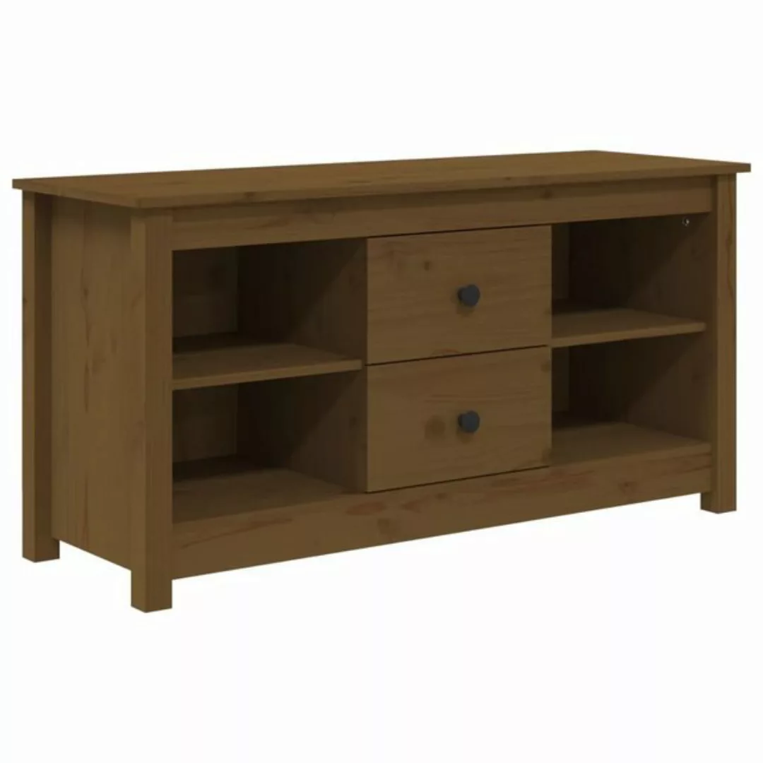 furnicato TV-Schrank Honigbraun 103x36,5x52 cm Massivholz Kiefer günstig online kaufen