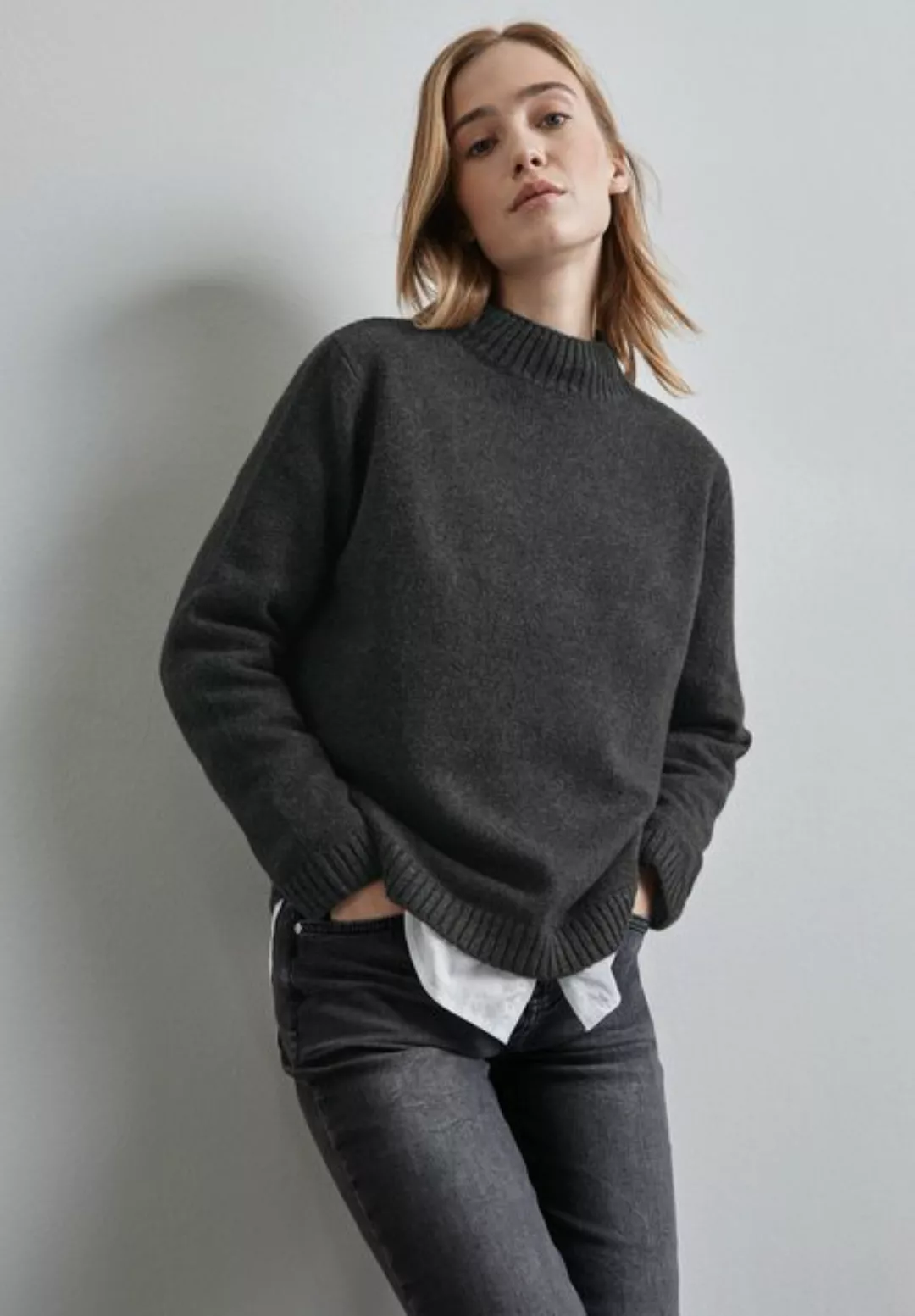 STREET ONE Strickpullover - Damen Strickpullover - Turtleneck, Langarm, Ang günstig online kaufen