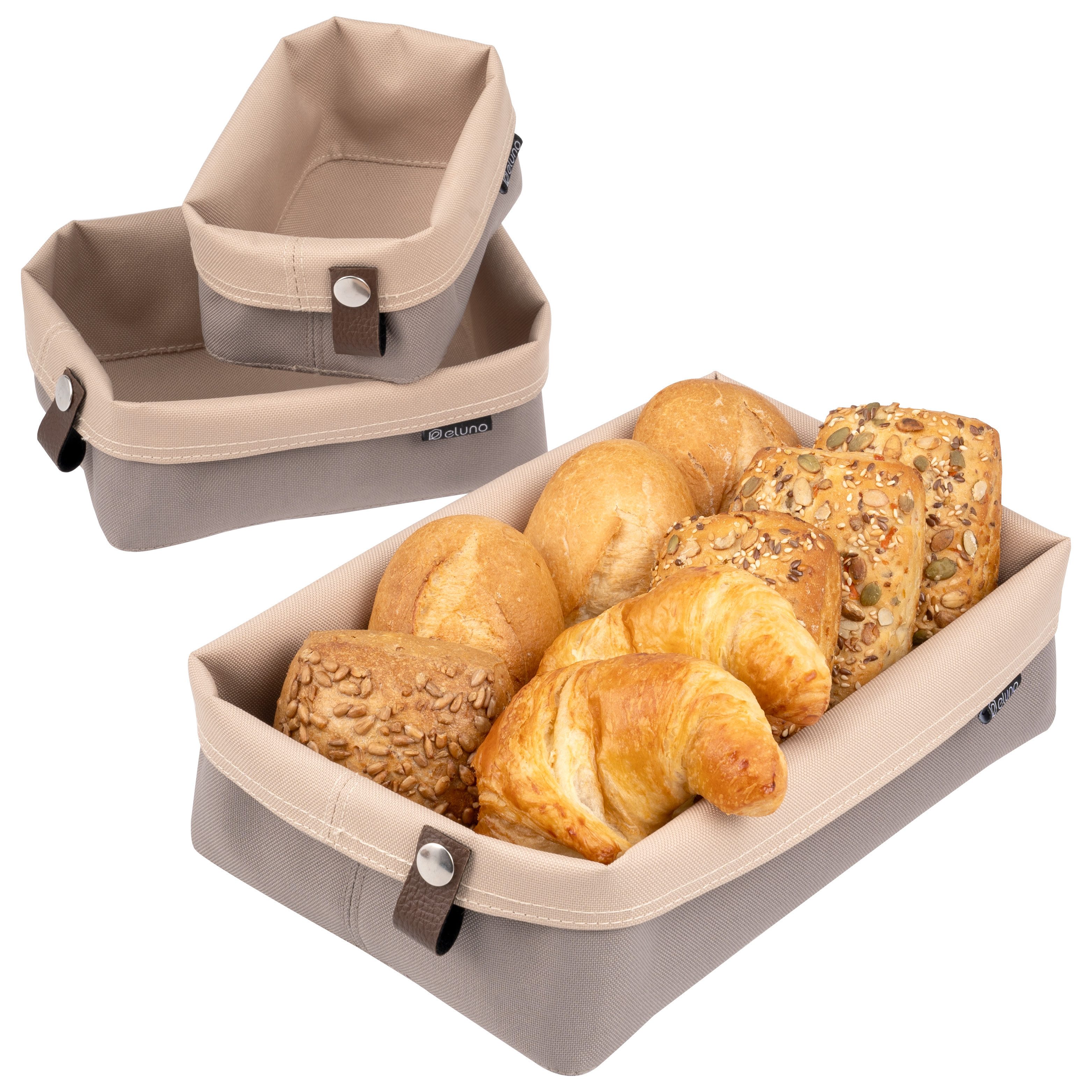 eluno Aufbewahrungskorb Brotkorb, zweifarbige Wendekörbe, 3er günstig online kaufen