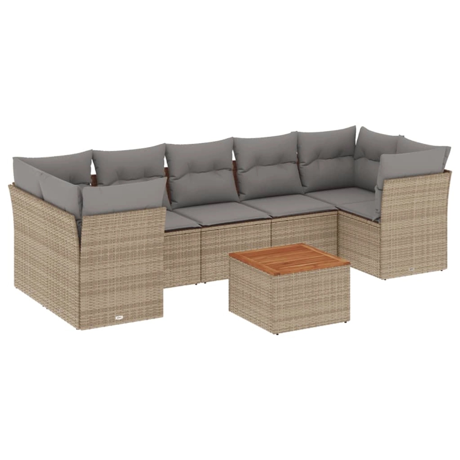 vidaXL 8-Tlg Garten-Sofagarnitur mit Kissen Beige Poly Rattan 3255842 günstig online kaufen