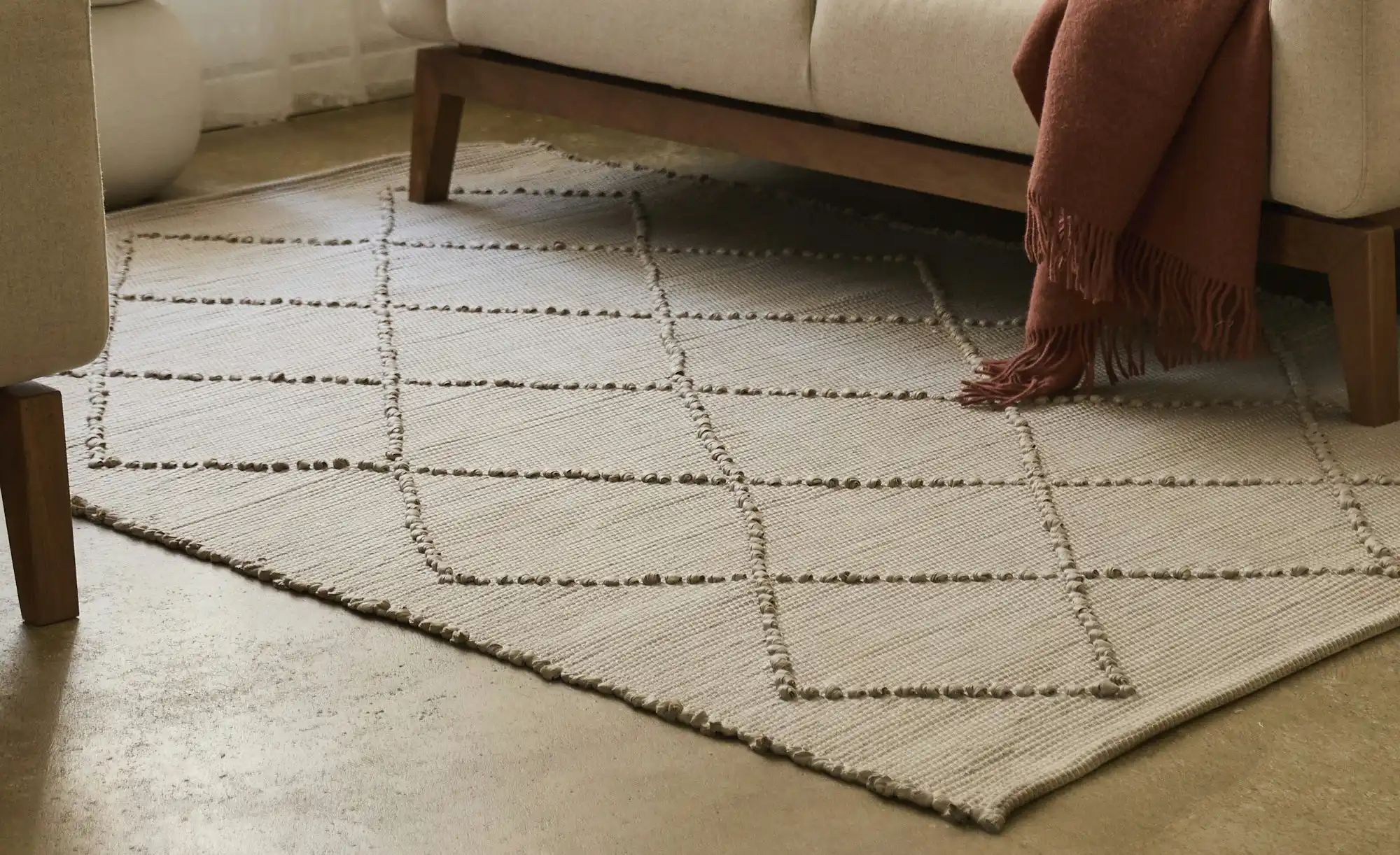 URBANARA Webteppich  Cadavalho ¦ beige ¦ Synthetische Fasern ¦ Maße (cm): B günstig online kaufen