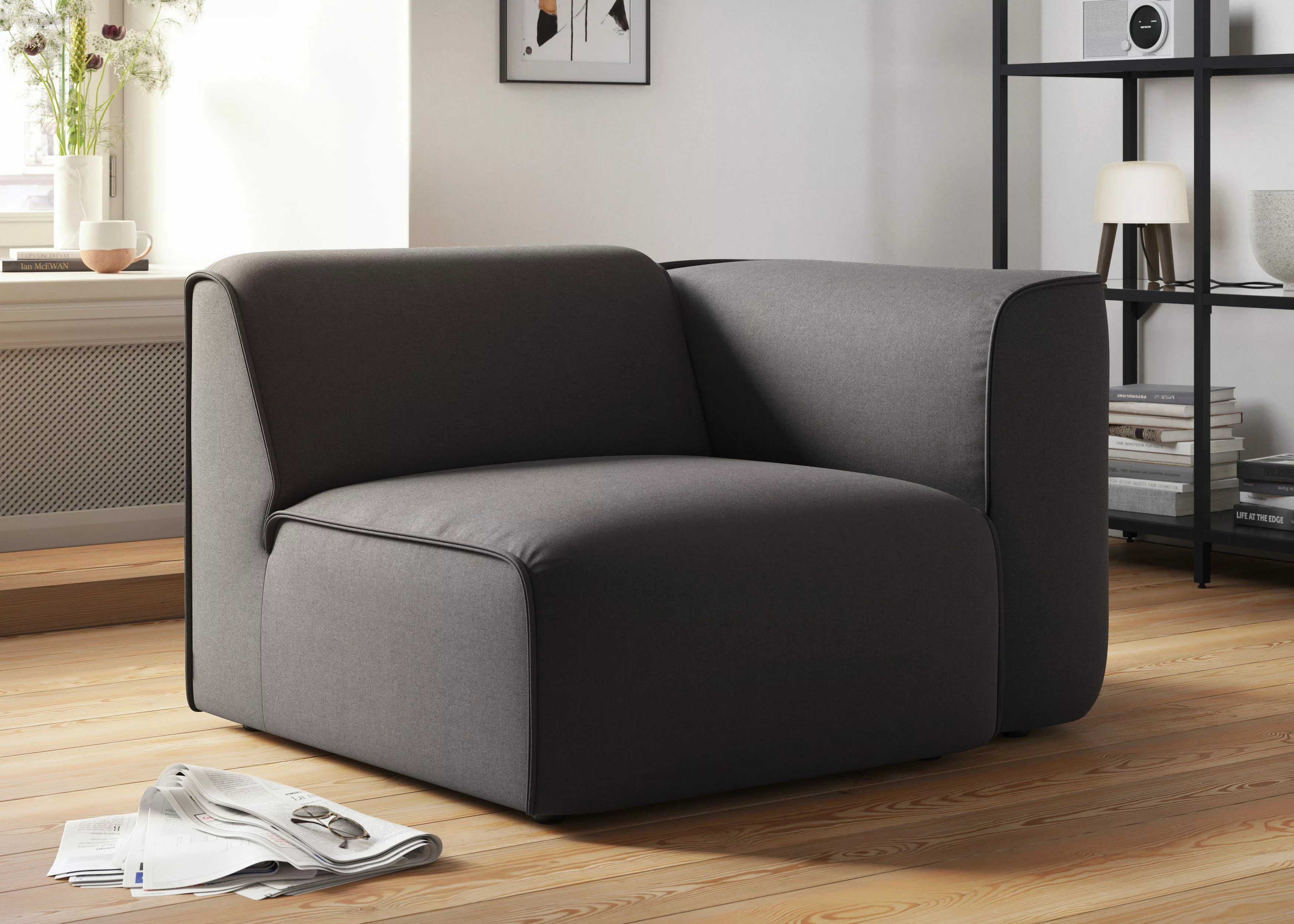 RAUM.ID Sessel "Merid Sofa-Eckelement, Maße B/T/H: 109/97/46 cm", als Modul günstig online kaufen