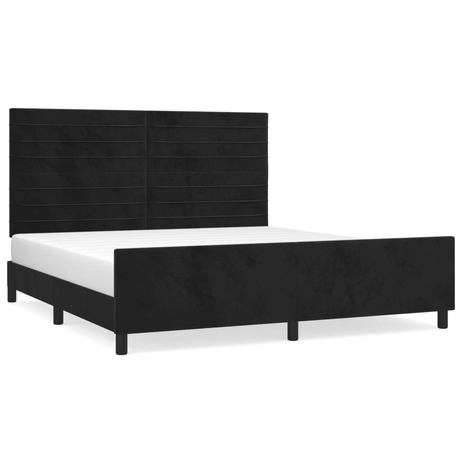 vidaXL Bettgestell mit Kopfteil Schwarz 160x200 cm Samt Modell 31357446 günstig online kaufen