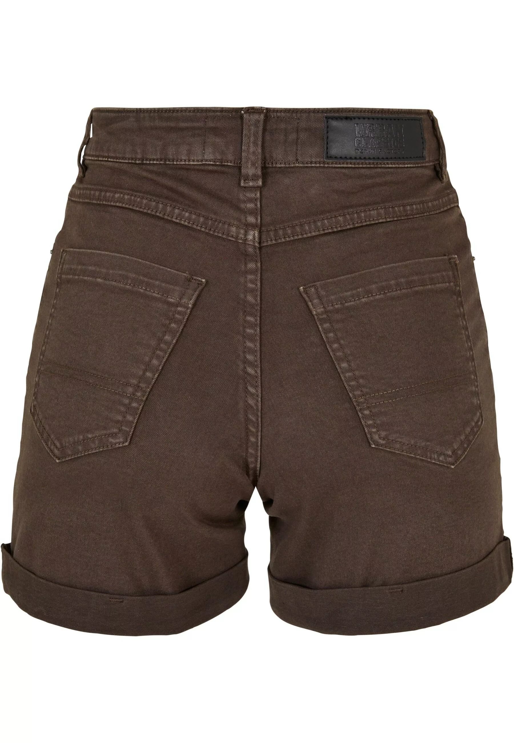 URBAN CLASSICS Shorts "Urban Classics Damen Ladies Colored Strech Denim Sho günstig online kaufen