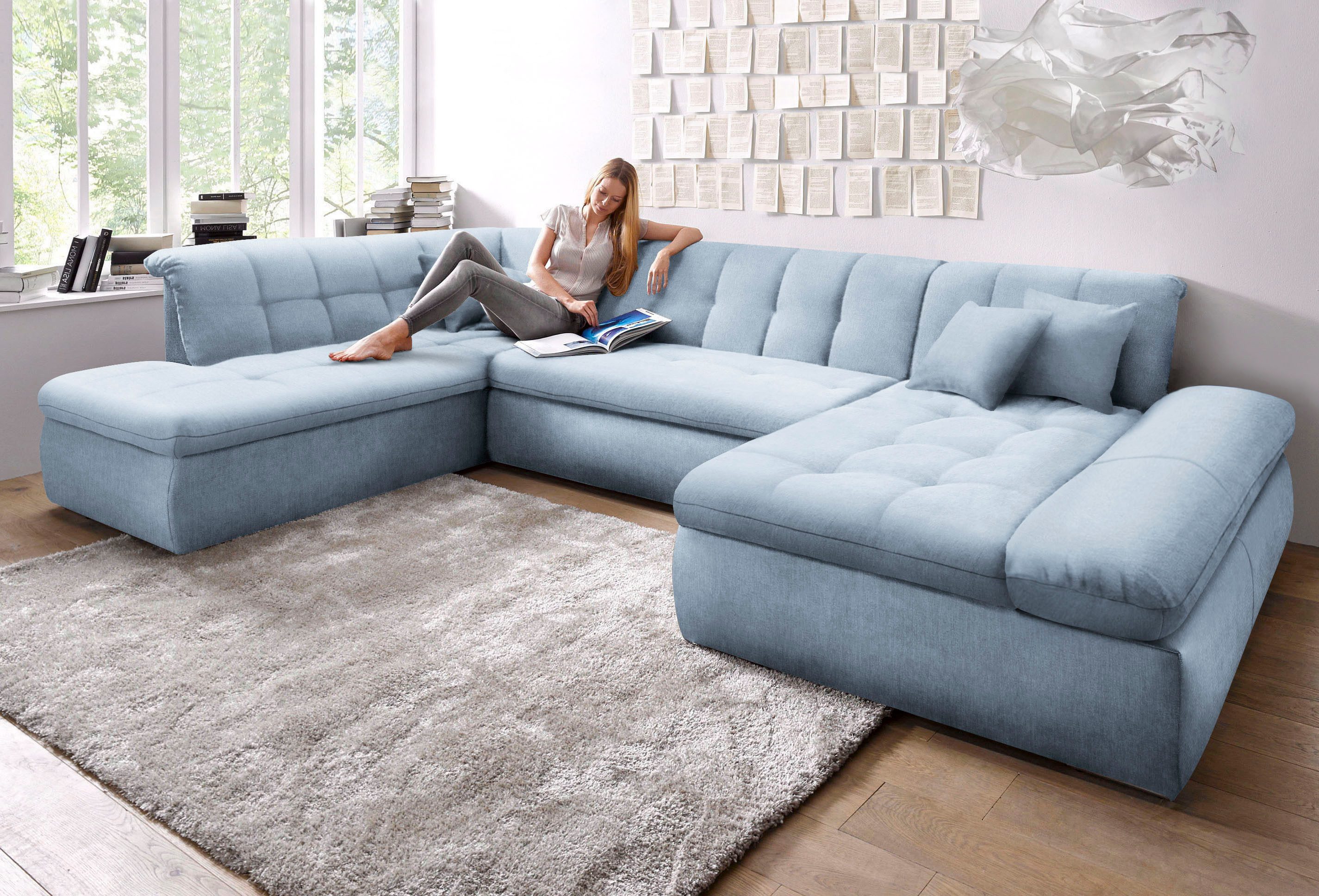 DOMO collection Wohnlandschaft "Moric Luxus incl. Zierkissen", U-Form, bis günstig online kaufen