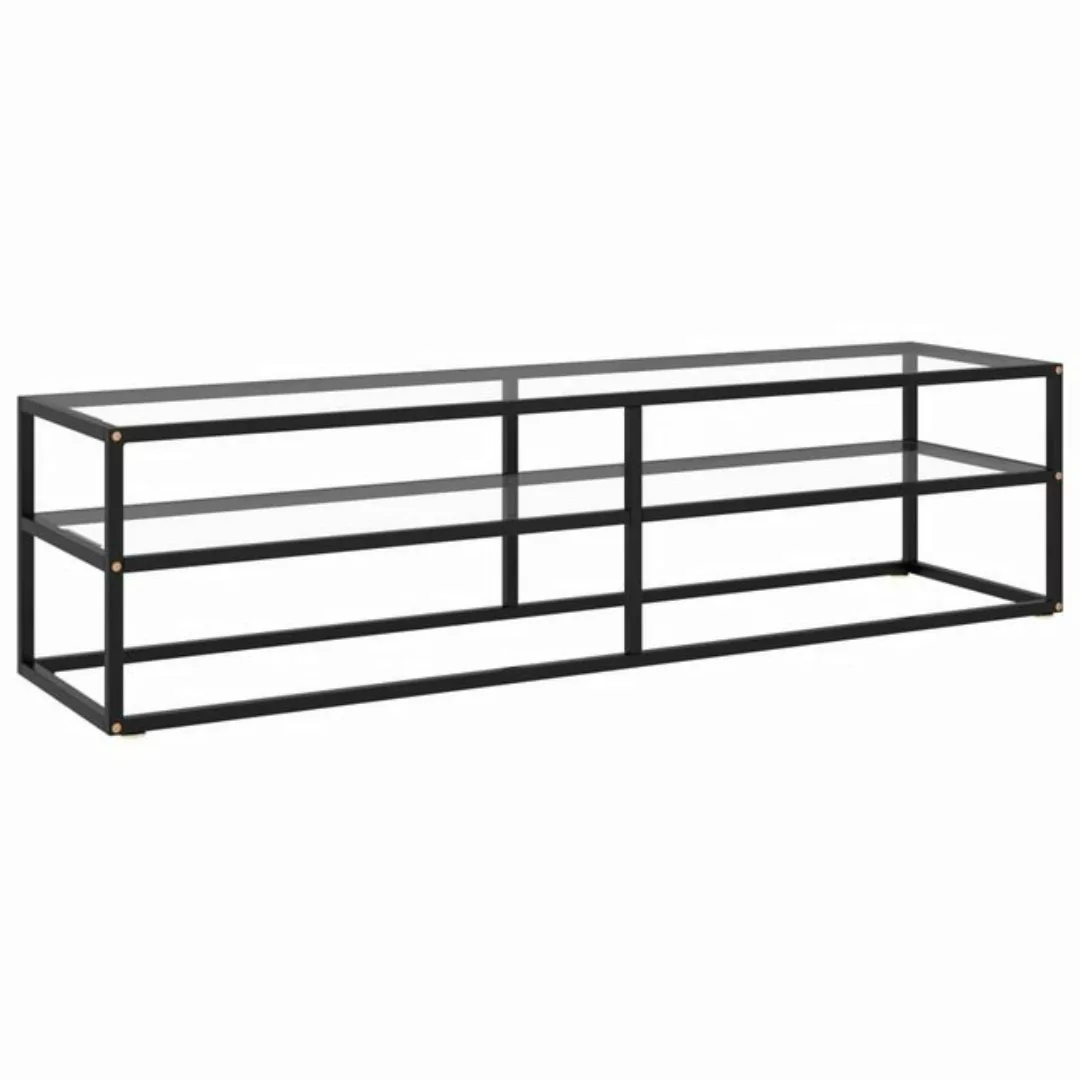 furnicato TV-Schrank Schwarz mit Hartglas 160x40x40 cm (1-St) günstig online kaufen