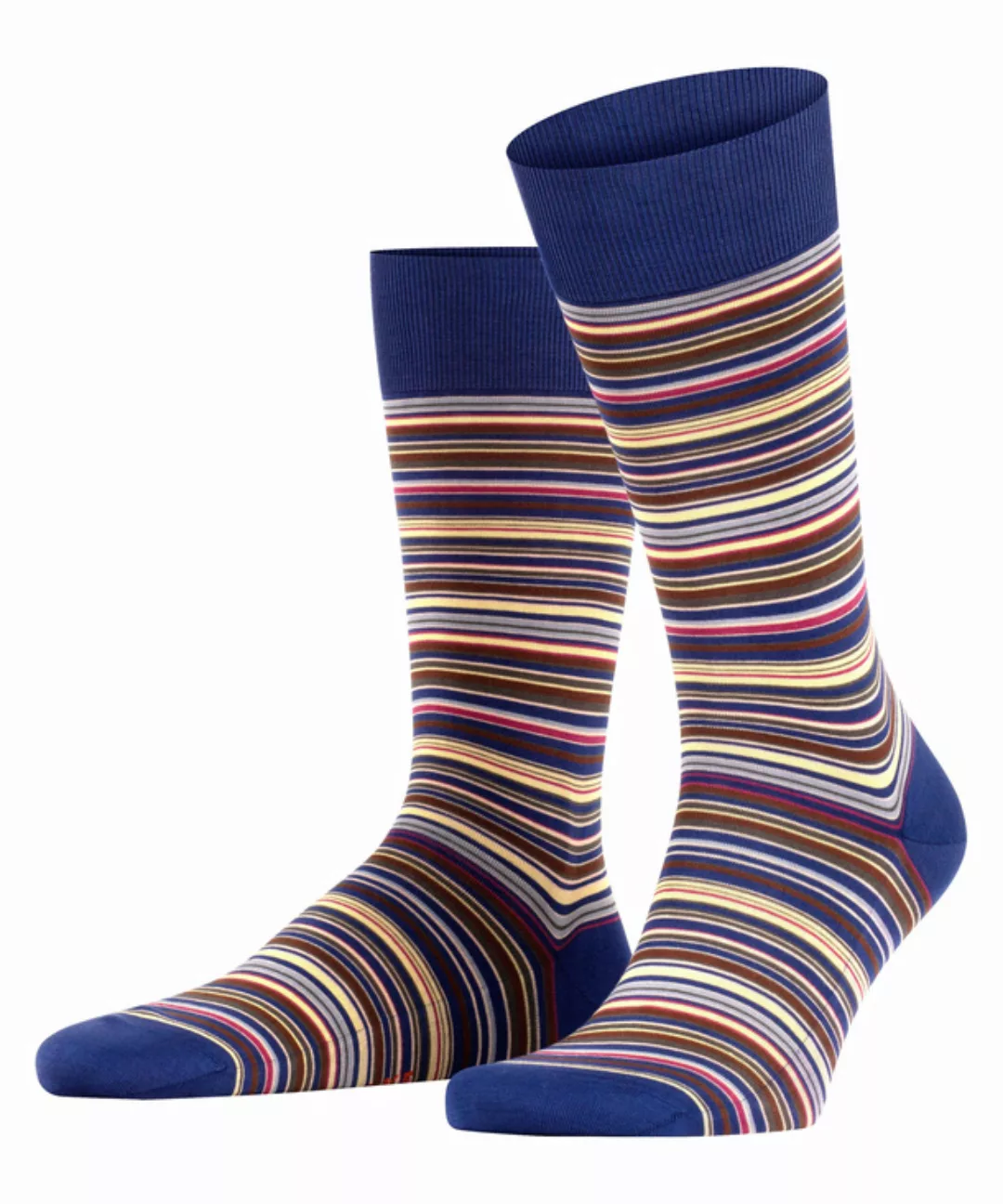 FALKE Microblock Herren Socken, 45-46, Blau, Streifen, Baumwolle, 14041-677 günstig online kaufen