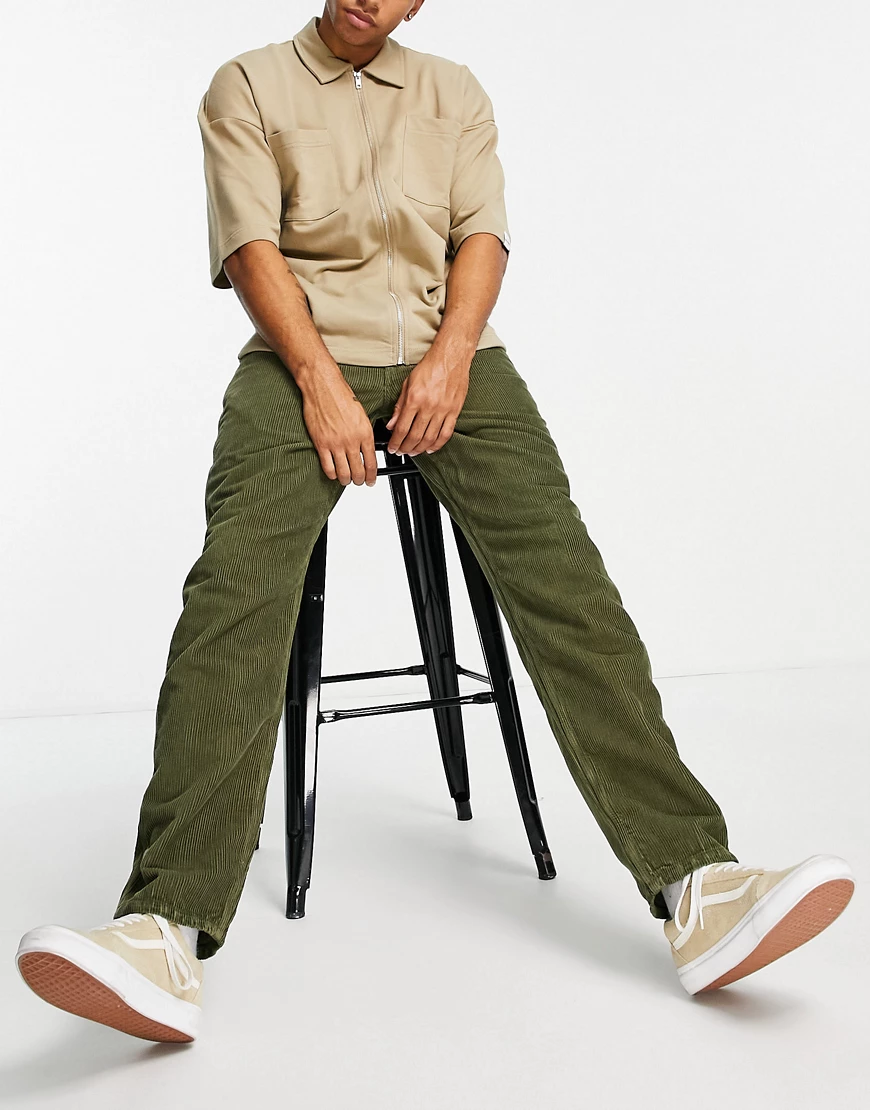 Stan Ray – Malerhose aus Cord in Khaki im Stil der 80er-Grün günstig online kaufen