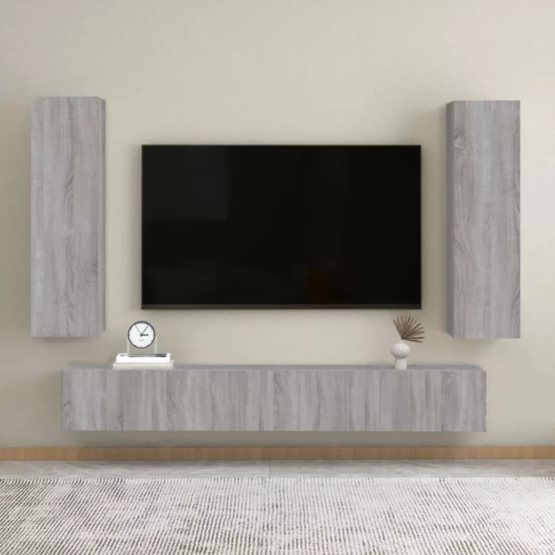 Vidaxl Tv-wandschränke 2 Stk. Grau Sonoma 30,5x30x110 Cm günstig online kaufen