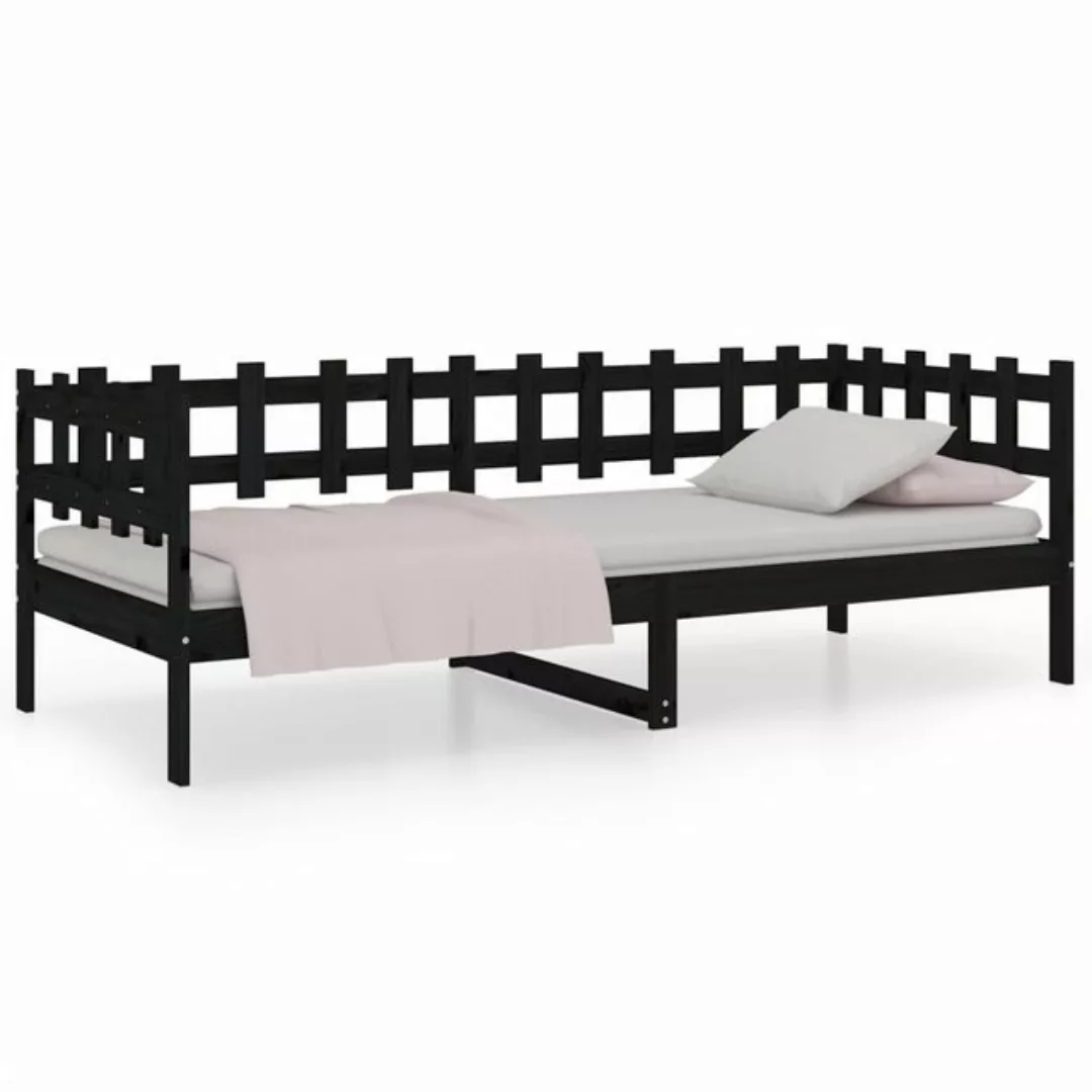 vidaXL Bett, Tagesbett Schwarz 80x200 cm Massivholz Kiefer günstig online kaufen