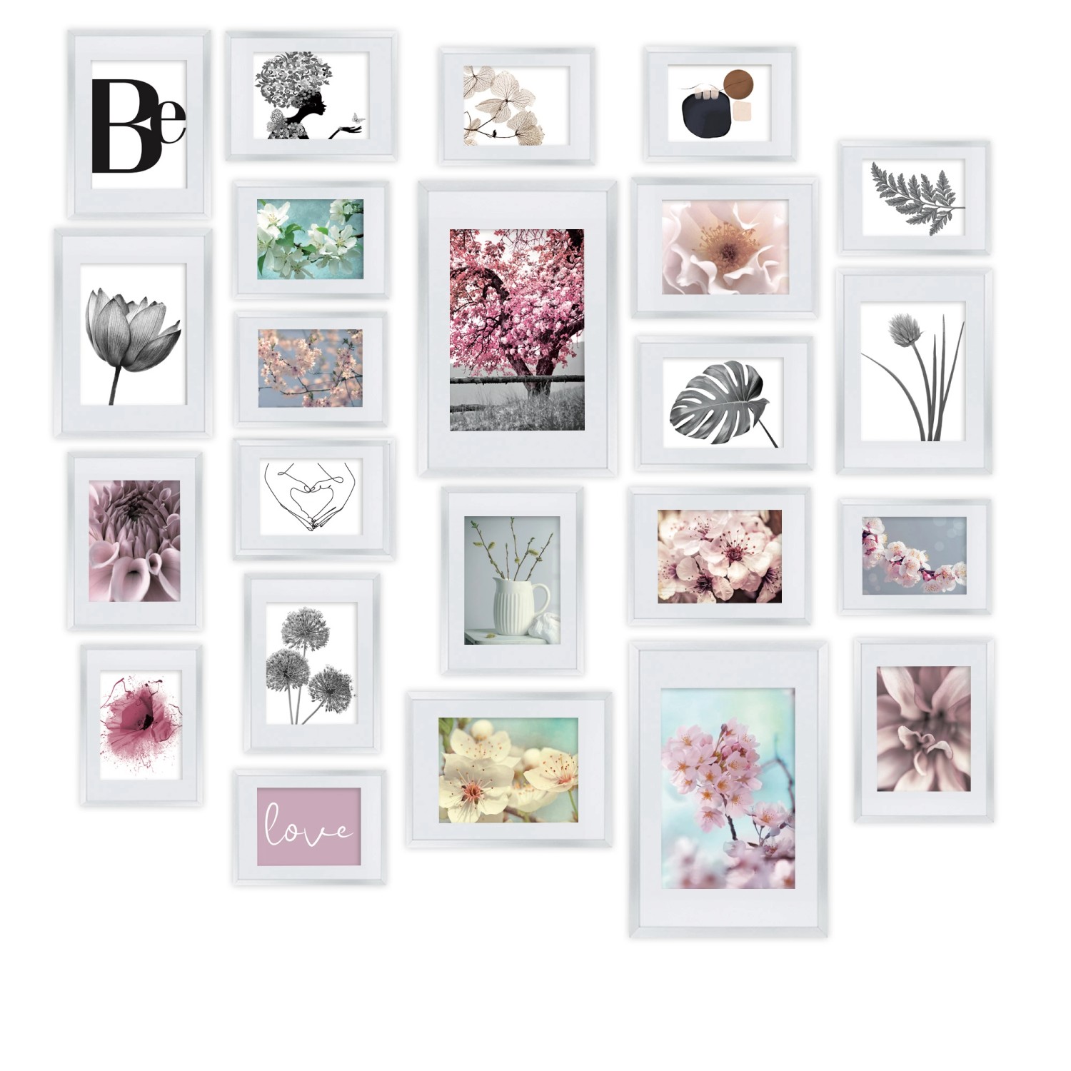 Bomoe Blossom Bilderrahmen Kunststoff Weiß 24tlg günstig online kaufen