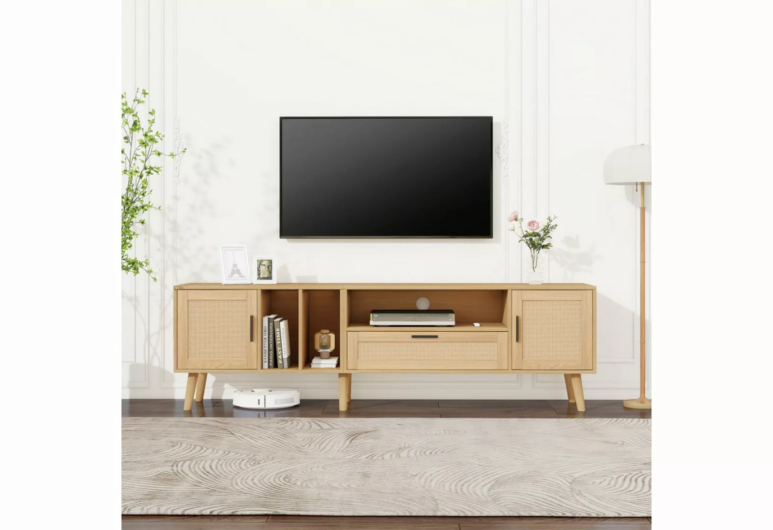 MODFU TV-Schrank Lowboard (für einen 80-Zoll-Fernseher) 180-cm-TV-Schrank, günstig online kaufen