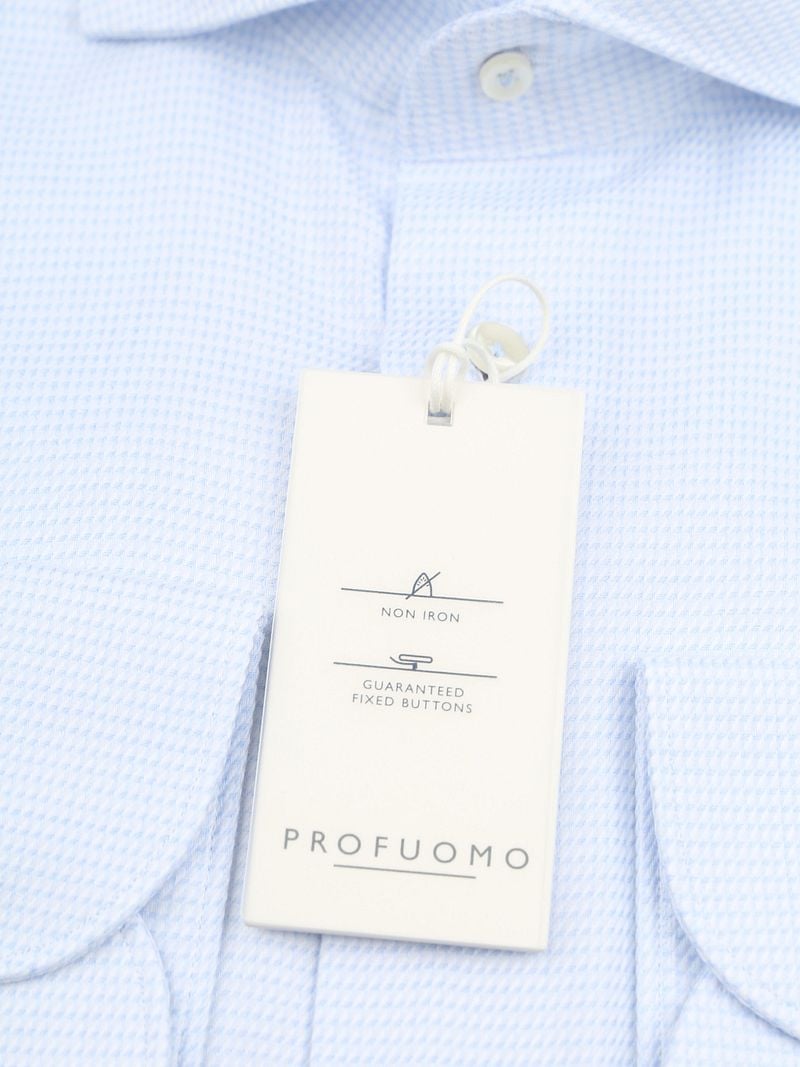 Profuomo Dobby Mouliné Hemd Print Hellblau   - Größe 41 günstig online kaufen