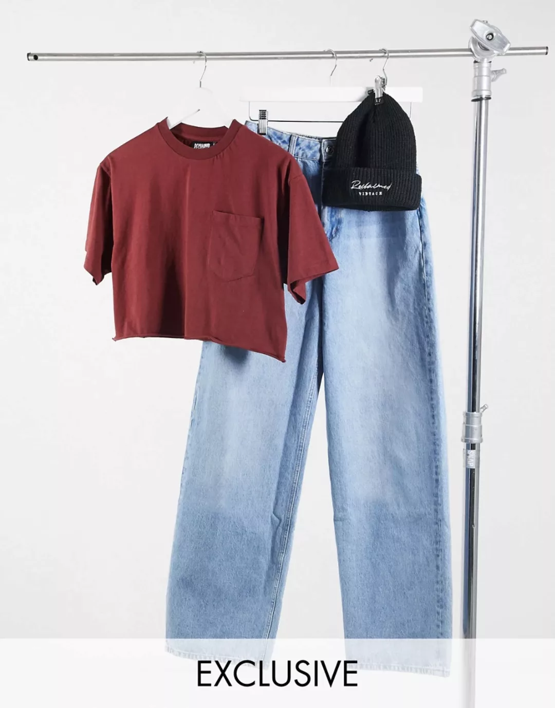 Reclaimed Vintage – Inspired – Kurz geschnittenes T-Shirt mit Brusttasche i günstig online kaufen