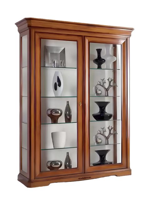 Xlmoebel Vitrine Traditioneller Vitrinenschrank in klassischem Braun aus Ho günstig online kaufen