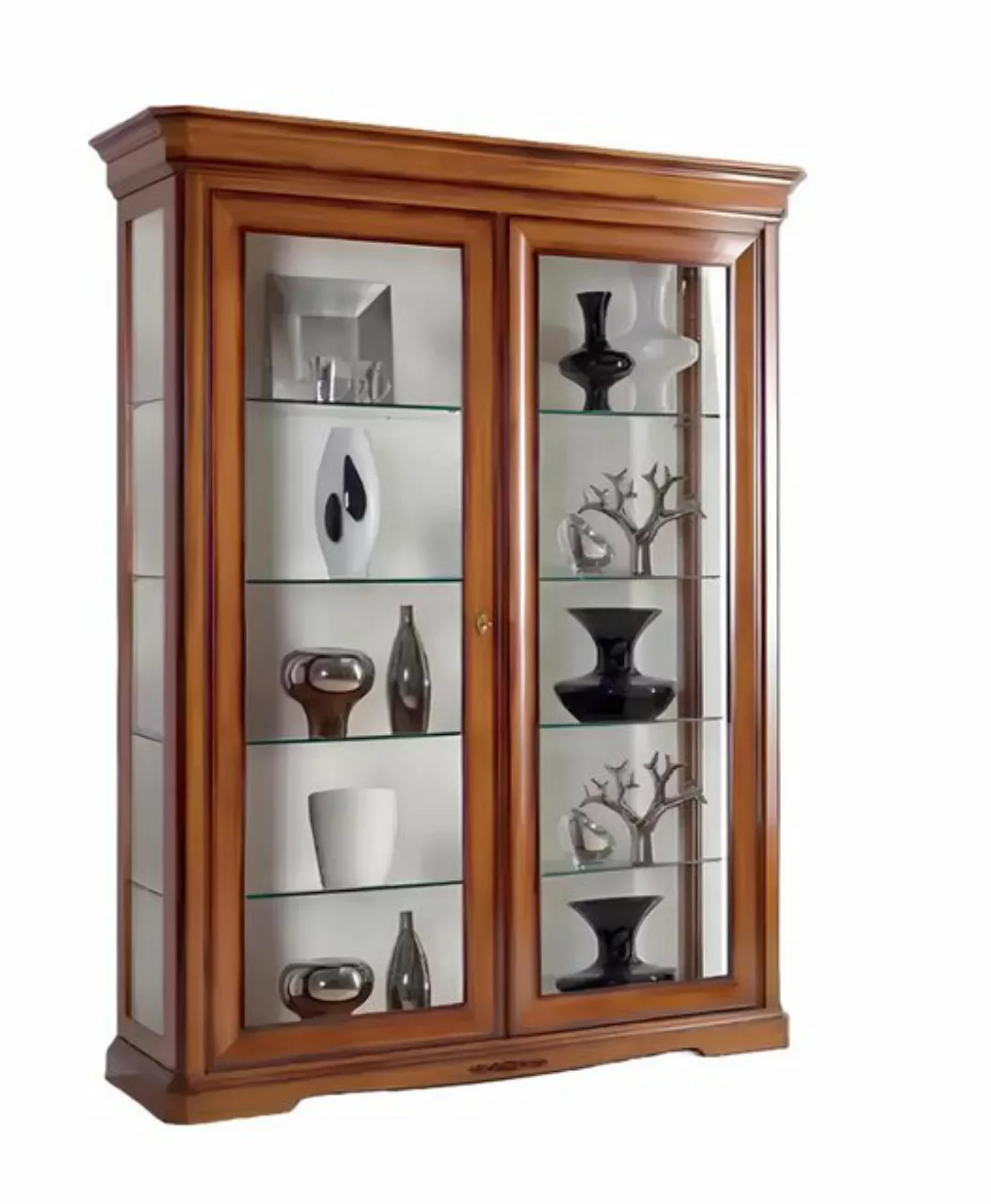 Xlmoebel Vitrine Traditioneller Vitrinenschrank in klassischem Braun aus Ho günstig online kaufen