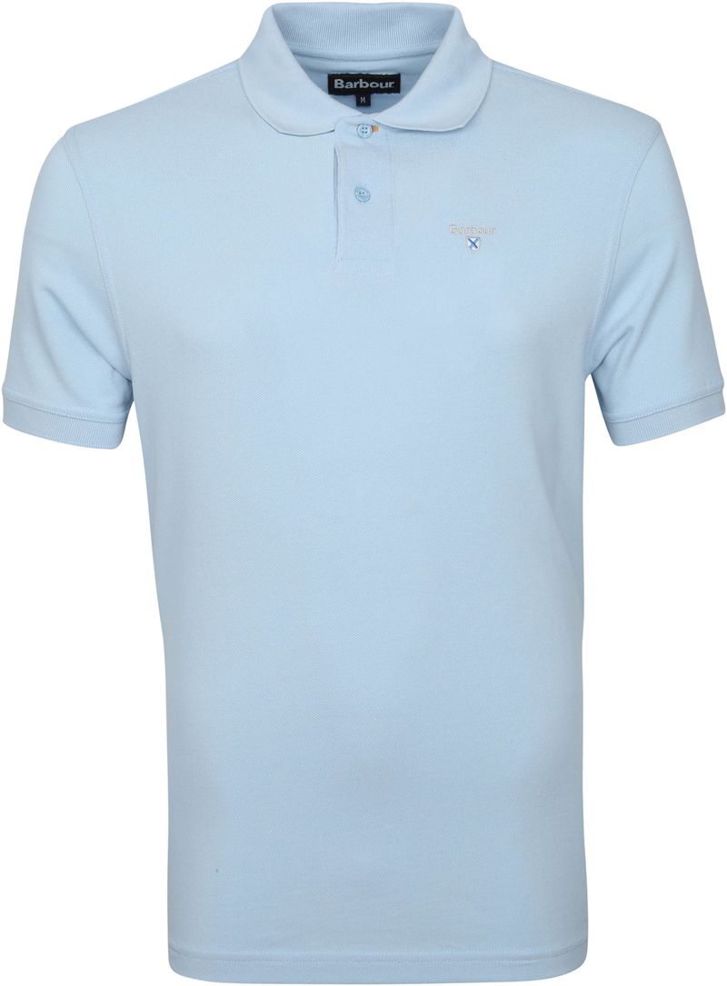 Barbour Basic Pique Poloshirt Hellblau - Größe M günstig online kaufen