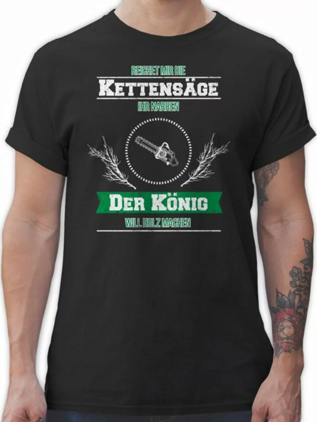 Shirtracer T-Shirt Reichet mir die Kettensäge Sprüche Statement günstig online kaufen