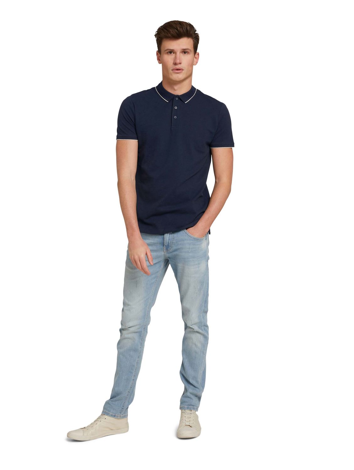 Tom Tailor Denim Herren Poloshirt TIPPING - Regular Fit günstig online kaufen
