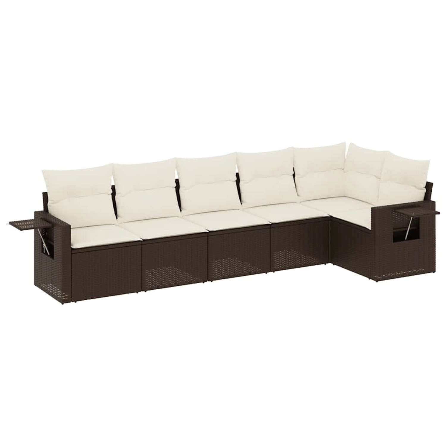 vidaXL 6-Tlg Garten-Sofagarnitur mit Kissen Braun Poly Rattan 3220192 günstig online kaufen