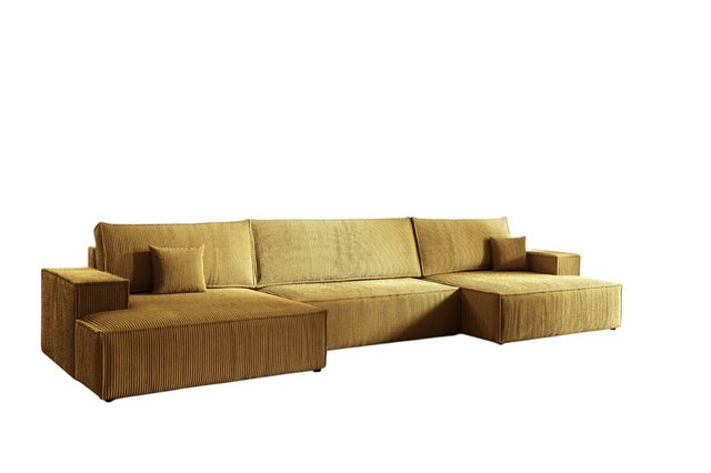 Fun Möbel Wohnlandschaft Sofa in U-Form mit Schlaffunktion CORUNIA Stoff Po günstig online kaufen