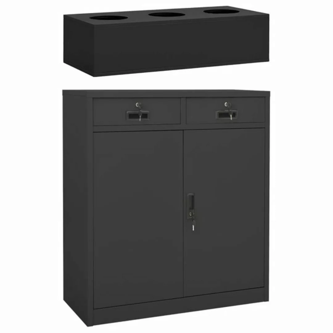 Büroschrank Mit Pflanzkasten Anthrazit 90x40x125 Cm Stahl günstig online kaufen