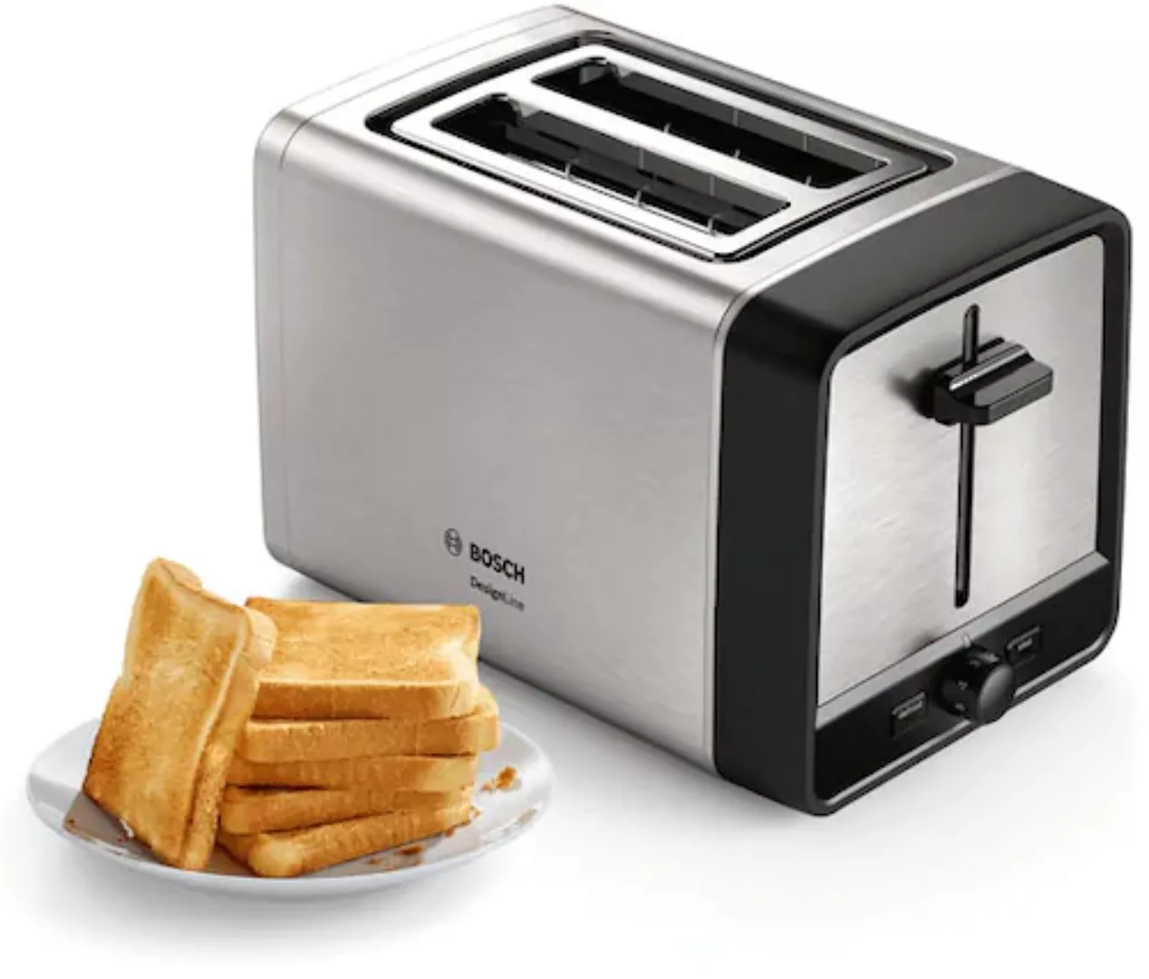 BOSCH Toaster »TAT5P420DE DesignLine«, 2 kurze Schlitze, 970 W günstig online kaufen