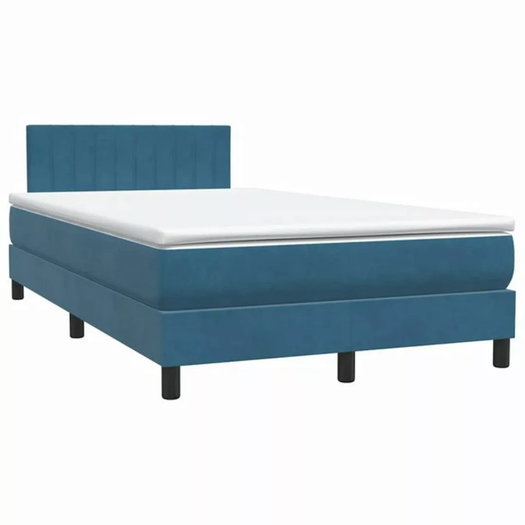 vidaXL Bett Boxspringbett mit Matratze Dunkelblau 120x220 cm Samt günstig online kaufen