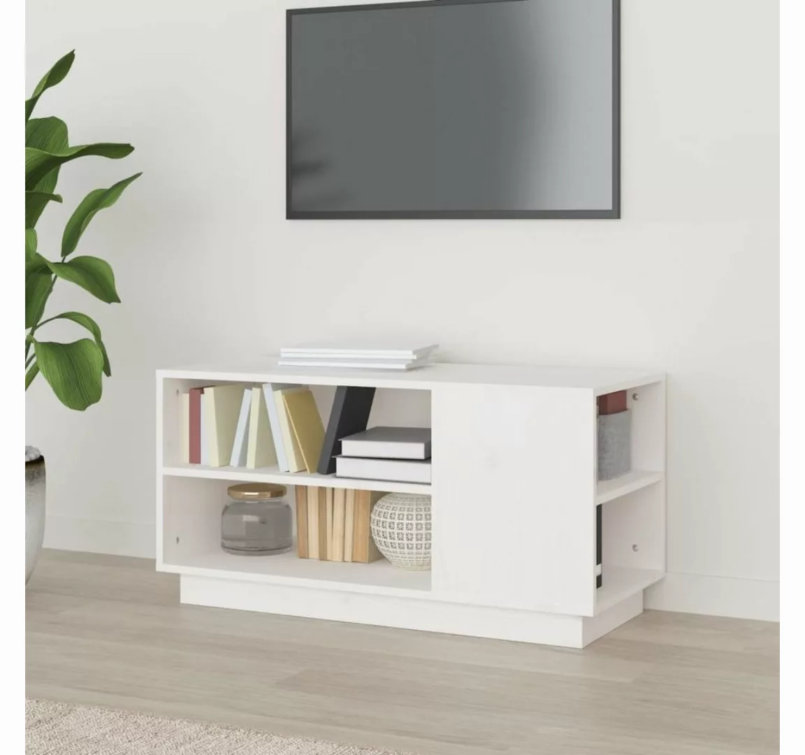 vidaXL TV-Schrank TV-Schrank Weiß 80x35x40,5 cm Massivholz Kiefer Lowboard günstig online kaufen