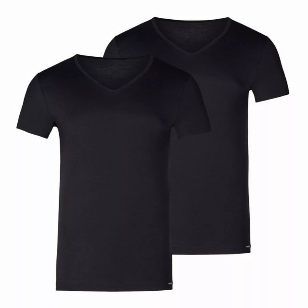 Skiny T-Shirt 2er Pack V-Neck Shirts mit körpernahem Schnitt günstig online kaufen