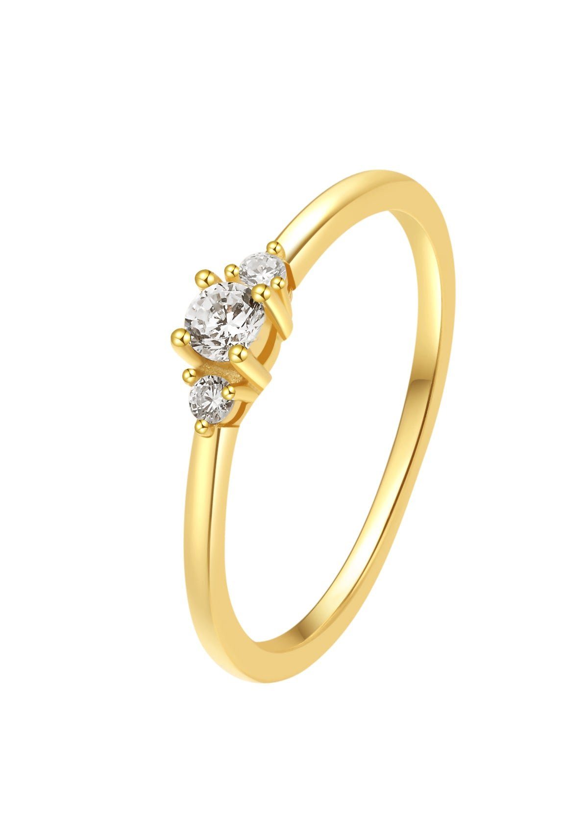 Hey Happiness Fingerring Drei Zirkon Trauring, günstig online kaufen