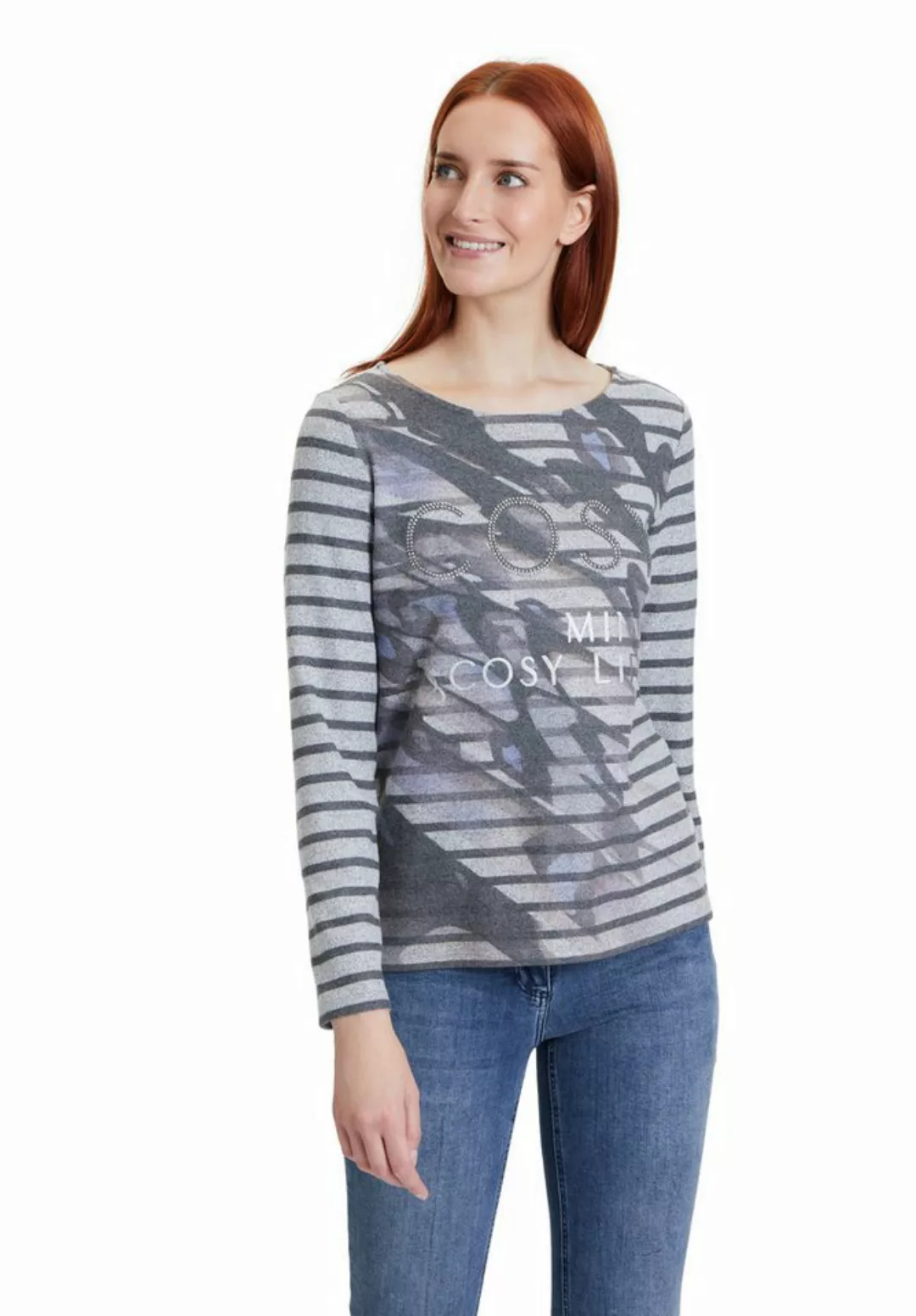 Betty Barclay Kurzarmshirt Betty Barclay Ringelshirt mit Aufdruck (1-tlg) G günstig online kaufen