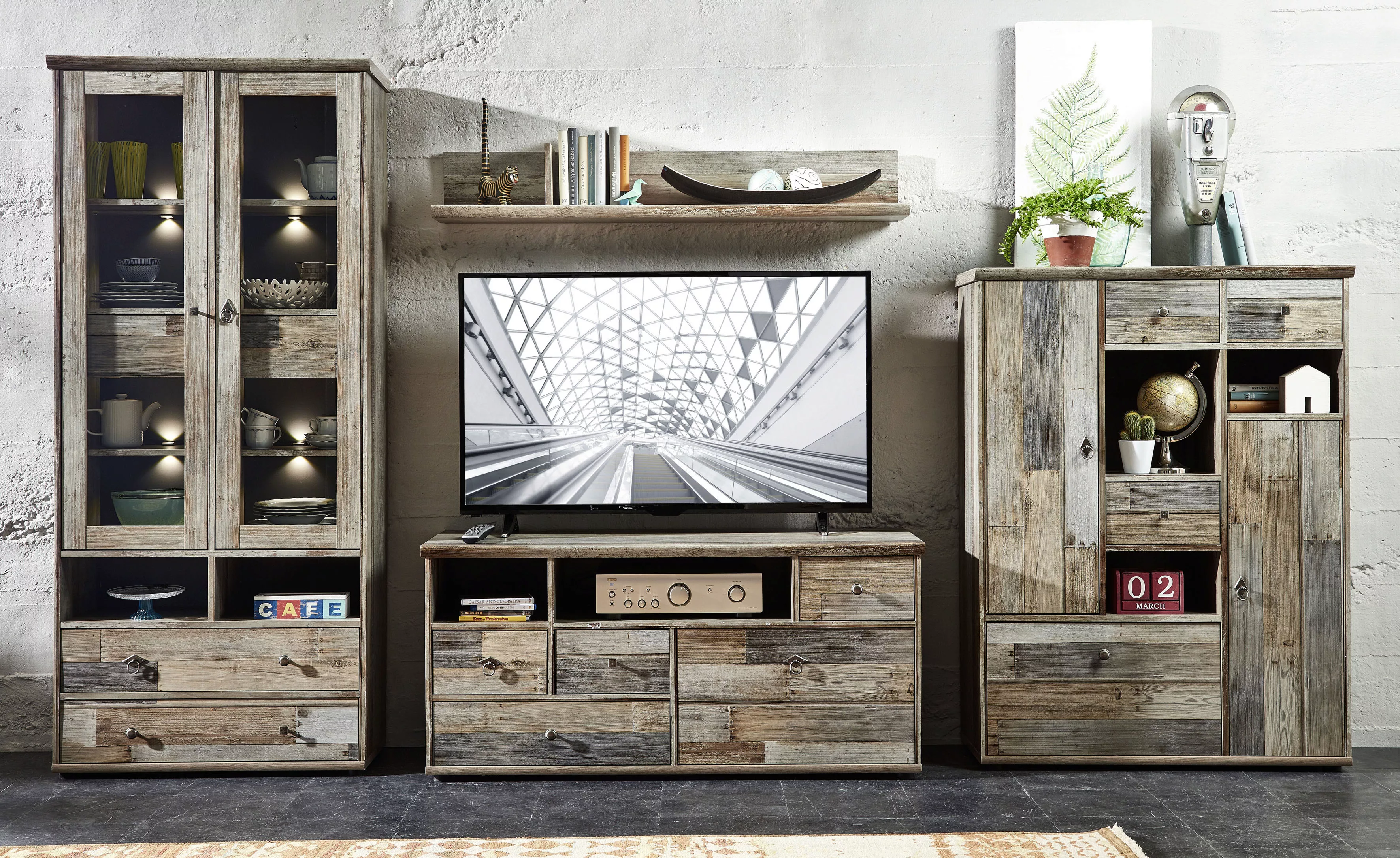 Innostyle Highboard "BONANZA", (1 St.), 2 Holztüren, 3 Schubladen, 11 Fäche günstig online kaufen