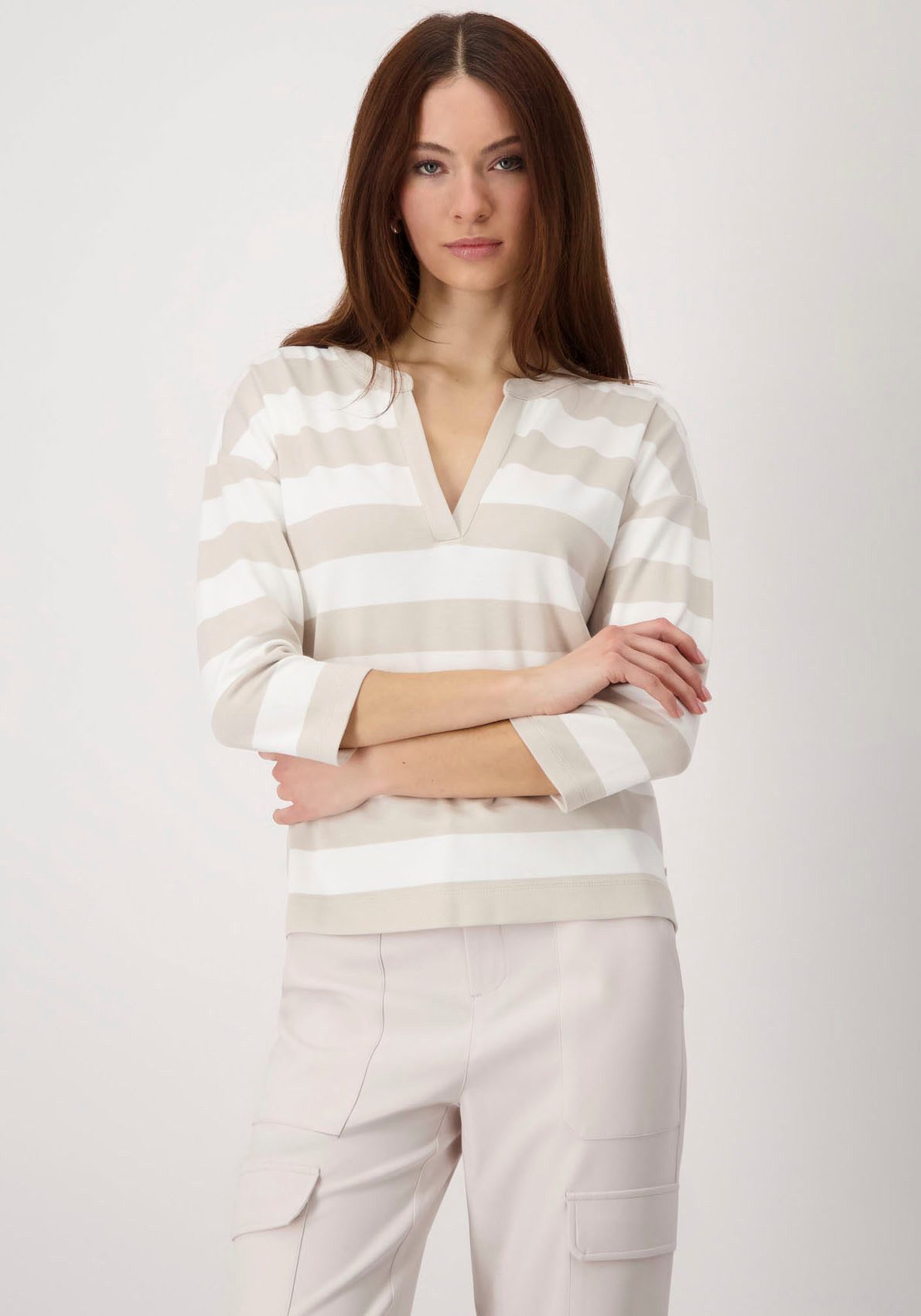 Monari Sweatshirt mit Blockstreifen günstig online kaufen