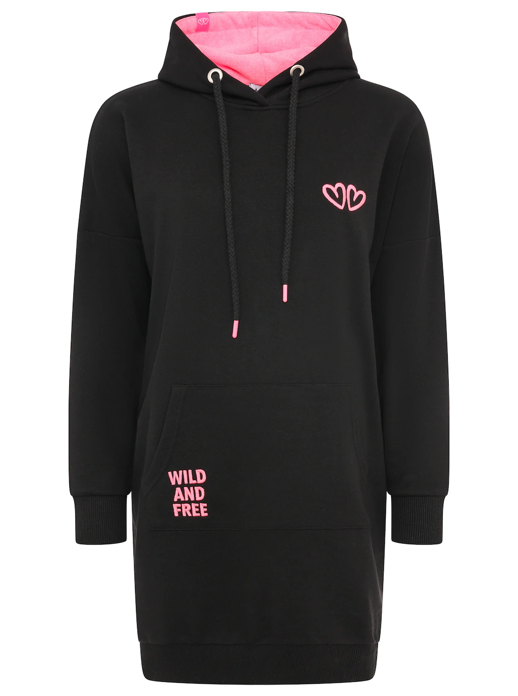 Zwillingsherz Sweatkleid ""Wild Wild Wild"", mit Kapuze, Kängurutasche und günstig online kaufen