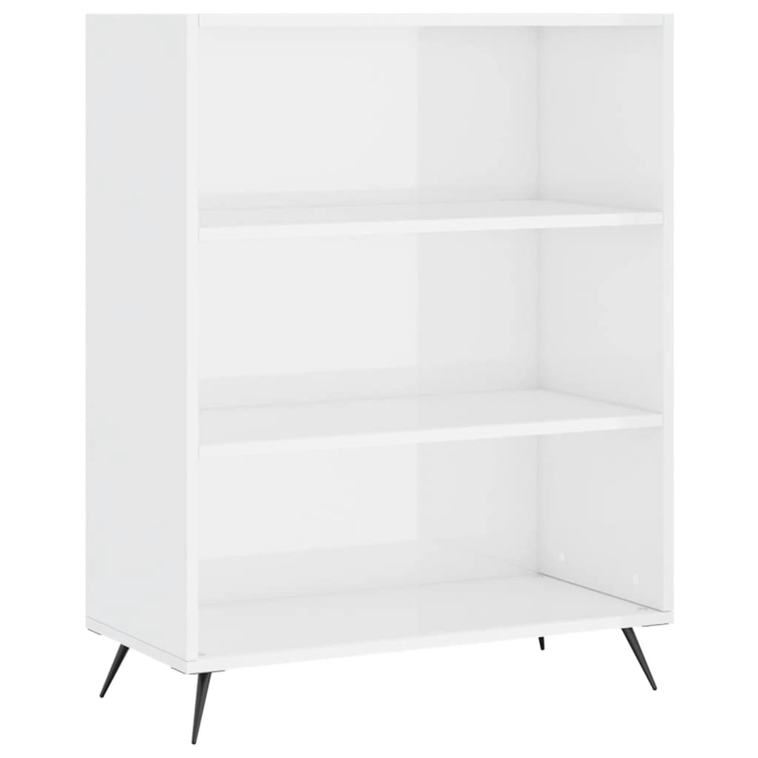 vidaXL Bücherregal Metall Hochglanz-Weiß 69,5x32,5x90 cm Holzwerkstoff günstig online kaufen