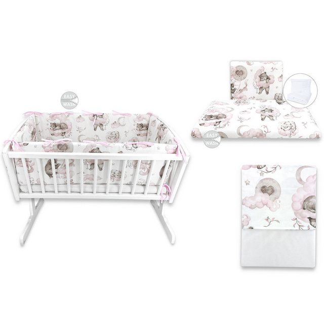 Baby-Delux Stubenbett Babywiege Komplettset, Schaukelwiege Weiß 90x40cm Kom günstig online kaufen