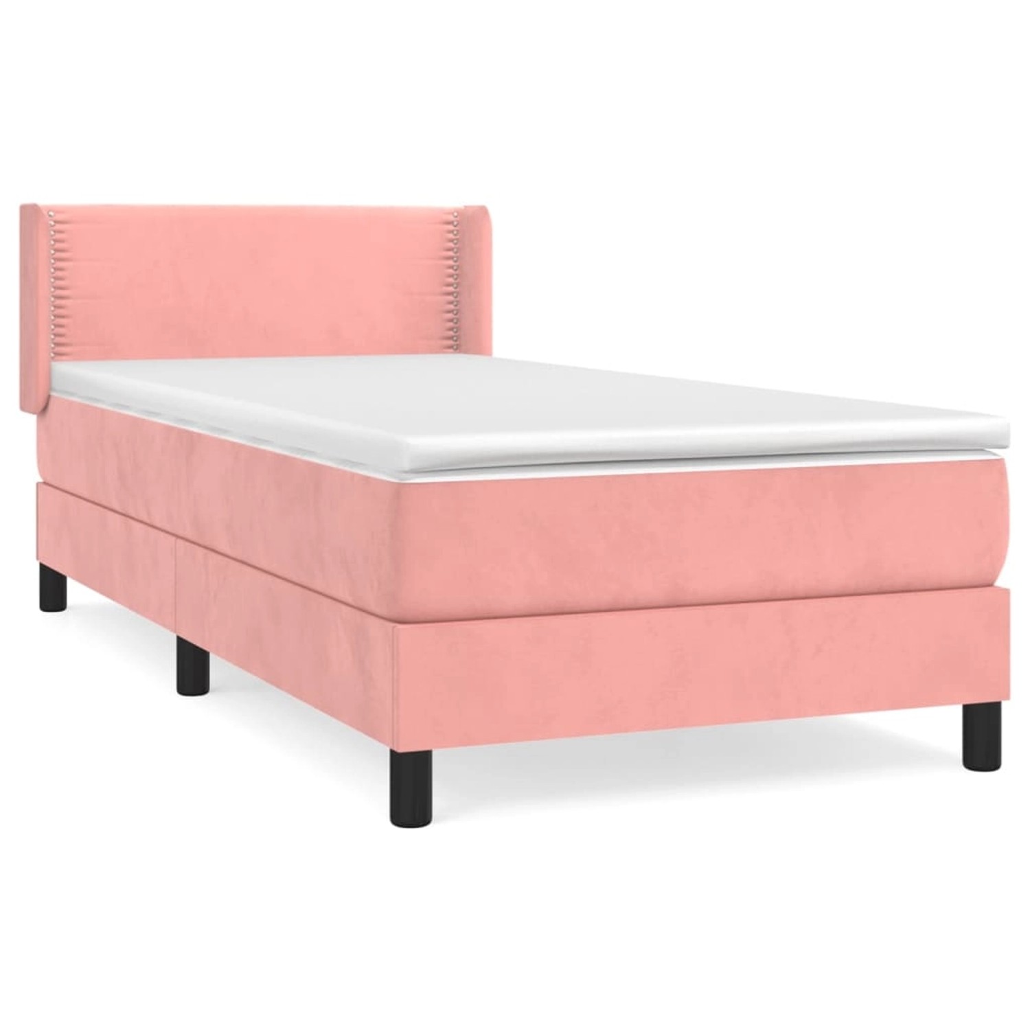 vidaXL Boxspringbett mit Matratze Rosa 80x200 cm Samt1537180 günstig online kaufen