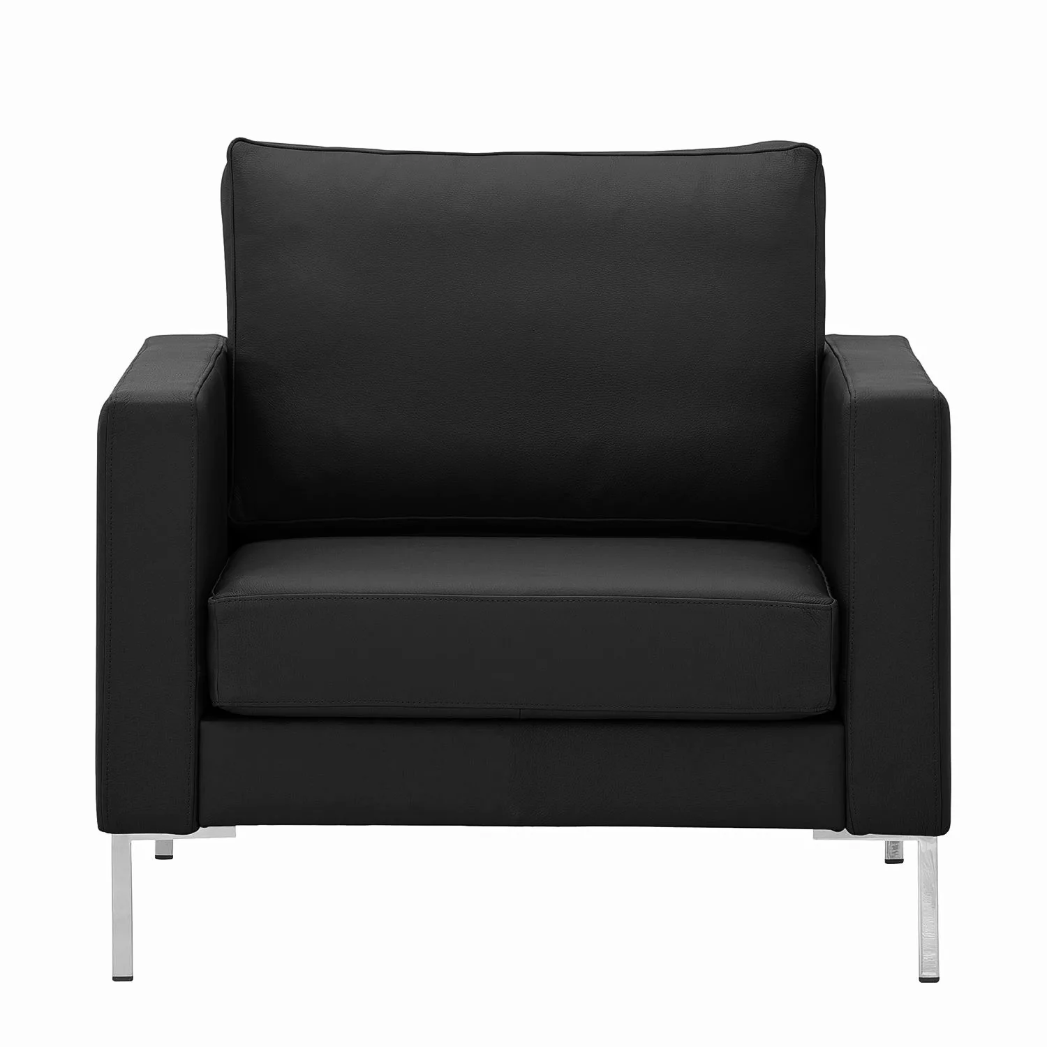 home24 Fredriks Sessel Portobello Schwarz Echtleder 82x75x85 cm (BxHxT) günstig online kaufen