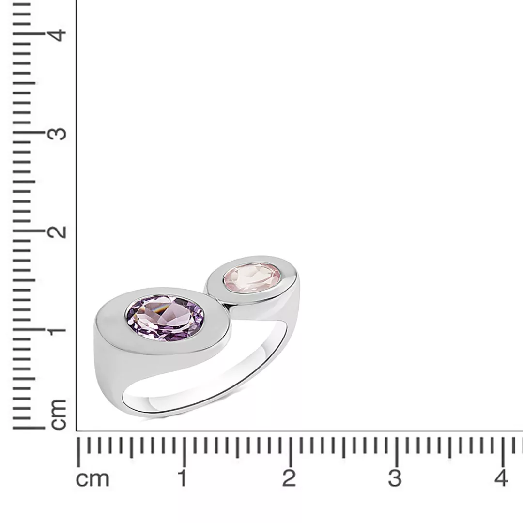 CELESTA Fingerring »925/- Sterling Silber rhodiniert Amethyst und Rosenquar günstig online kaufen