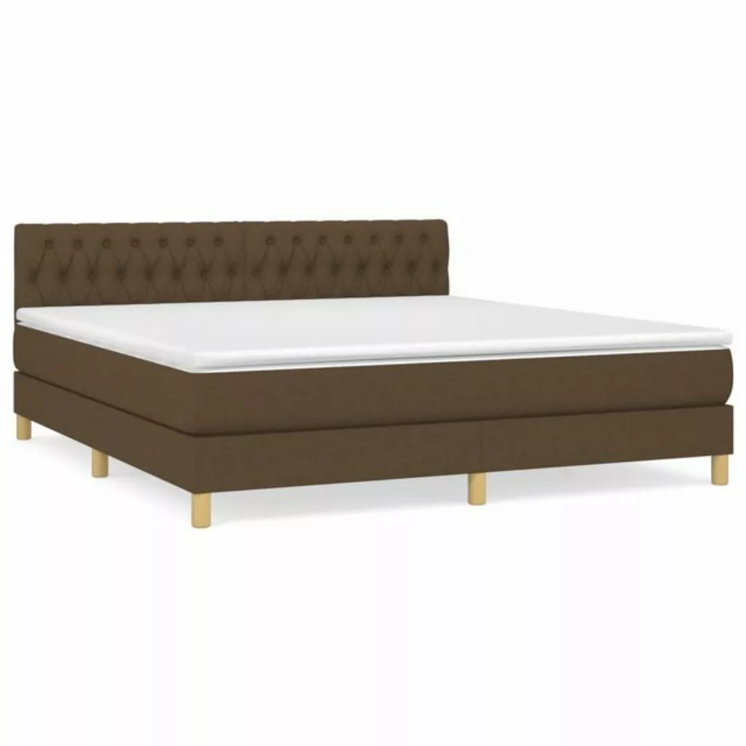 vidaXL Boxspringbett Boxspringbett mit Matratze Dunkelbraun 180x200 cm Stof günstig online kaufen