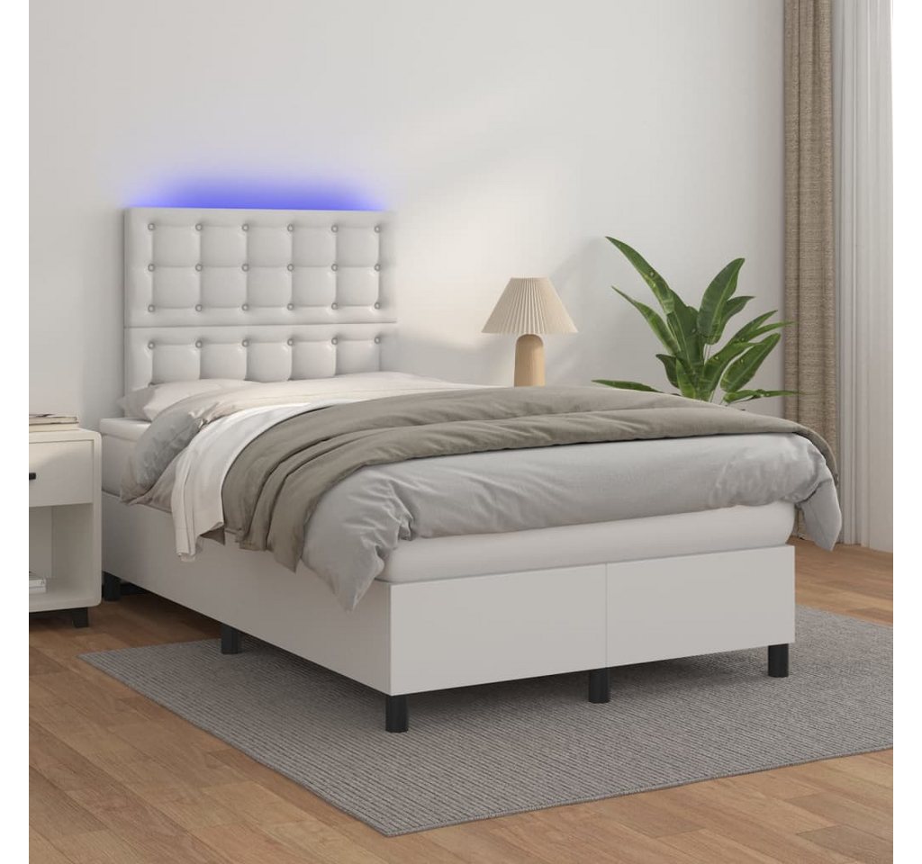 vidaXL Boxspringbett Boxspringbett mit Matratze & LED Kunstleder (120 x 200 günstig online kaufen