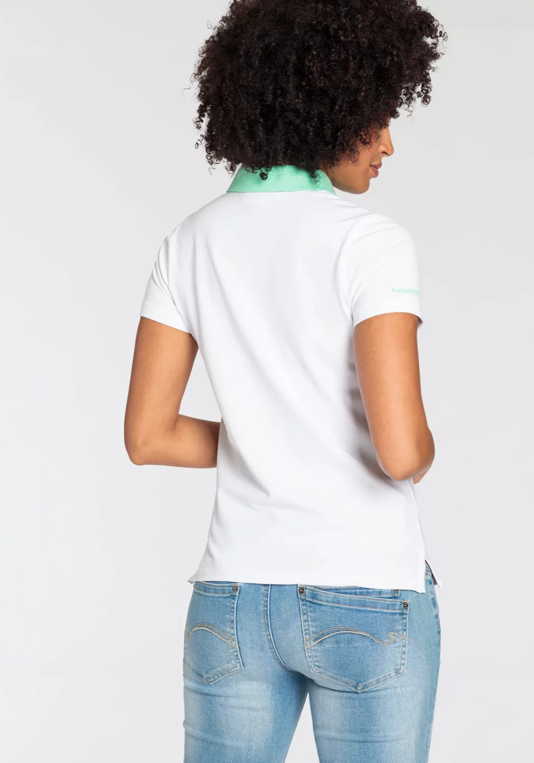 KangaROOS Poloshirt mit Kontrast Kragen und Logodruck auf Brusthöhe - NEUE- günstig online kaufen