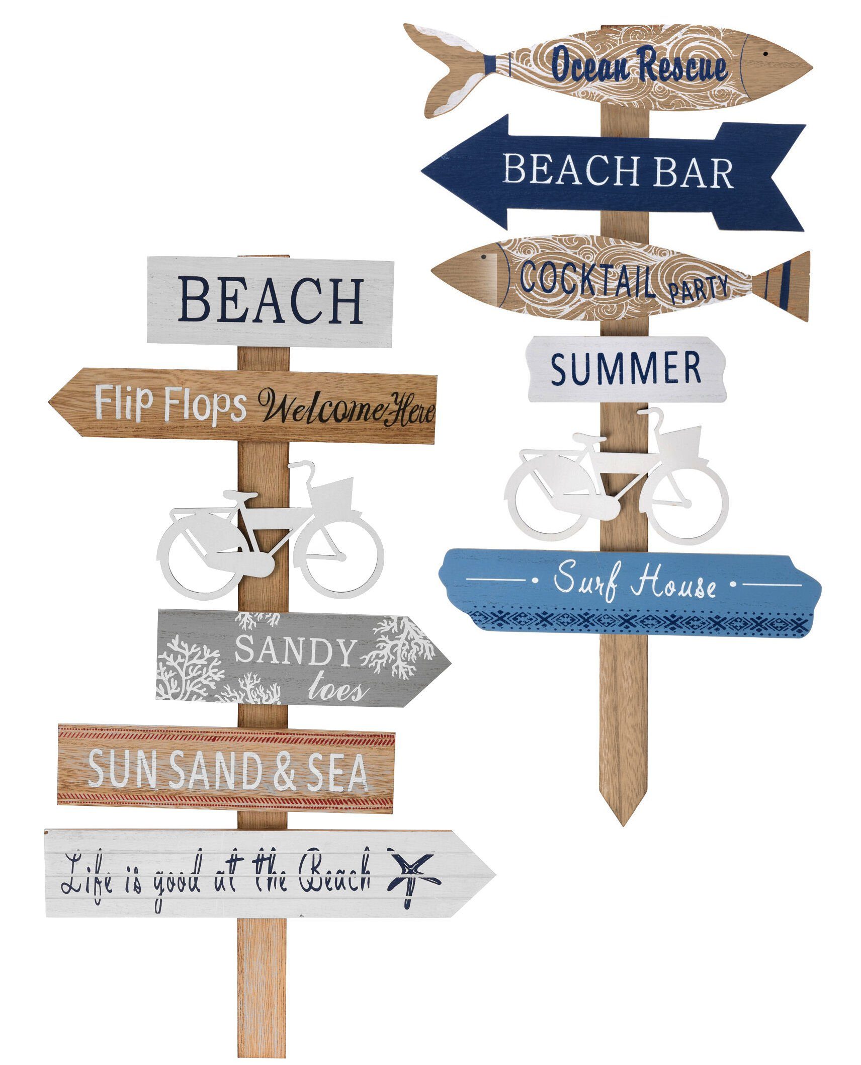 Spetebo Dekoobjekt Holzschild Gartenregeln BEACH (Doppelpack, günstig online kaufen