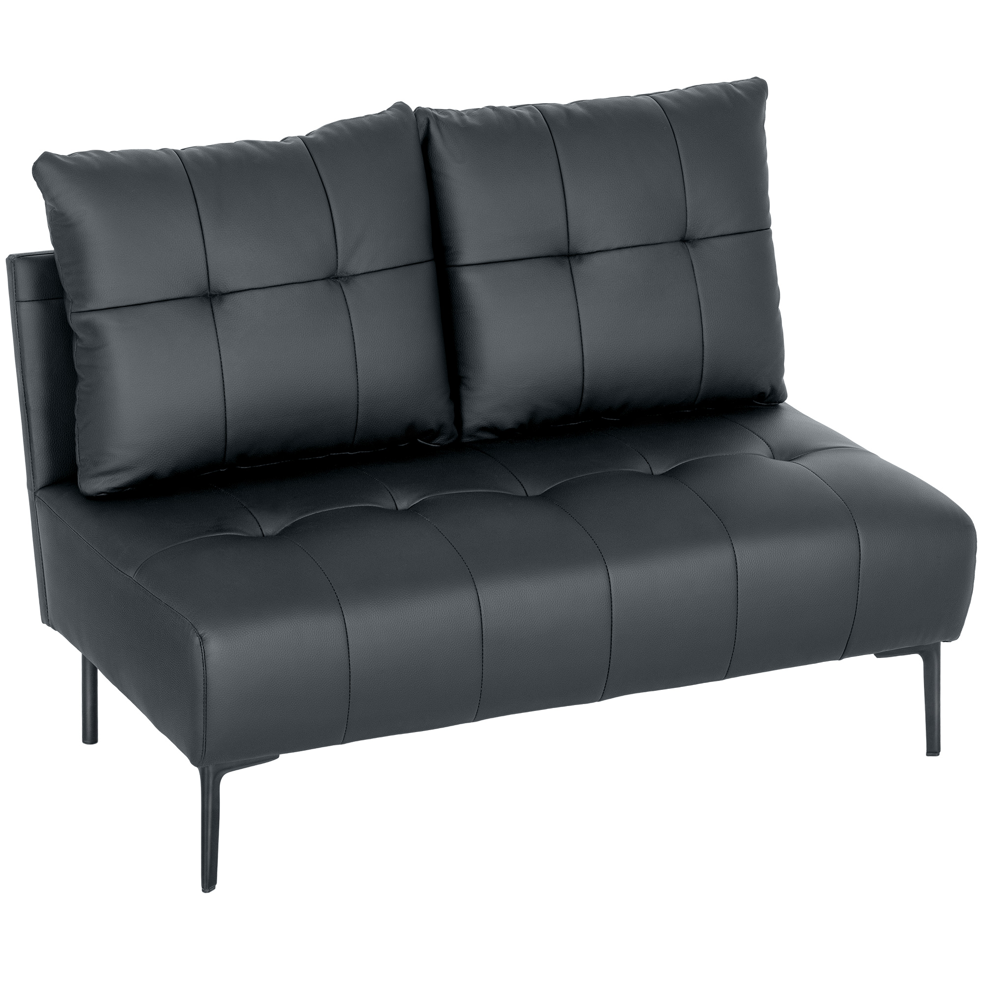 HOMCOM Zweisitzer Sofa aus Kunstleder, Modernes Gepolstertes Sofa mit Knopf günstig online kaufen