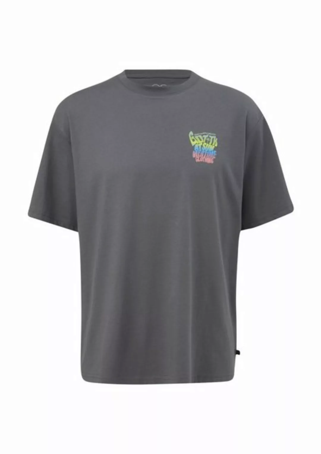 QS Kurzarmshirt T-Shirt aus Leinenmix Label-Patch günstig online kaufen